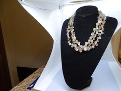 Arts and crafts necklace Vintage natural quartz silver vintage Italy