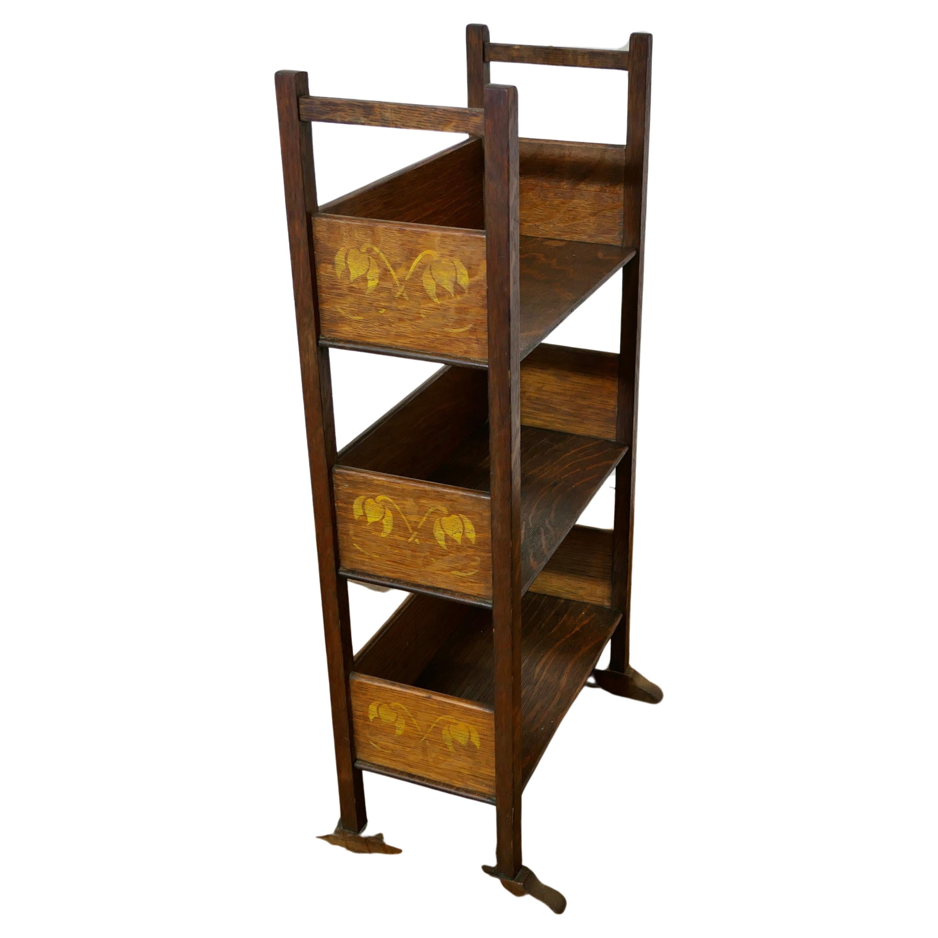 Arts and Crafts Oak  3 Shelf Bookcase