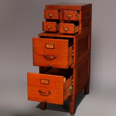 Arts & Crafts Oak 4-Section Stack Filing Cabinet by Shaw Walker, circa 1910