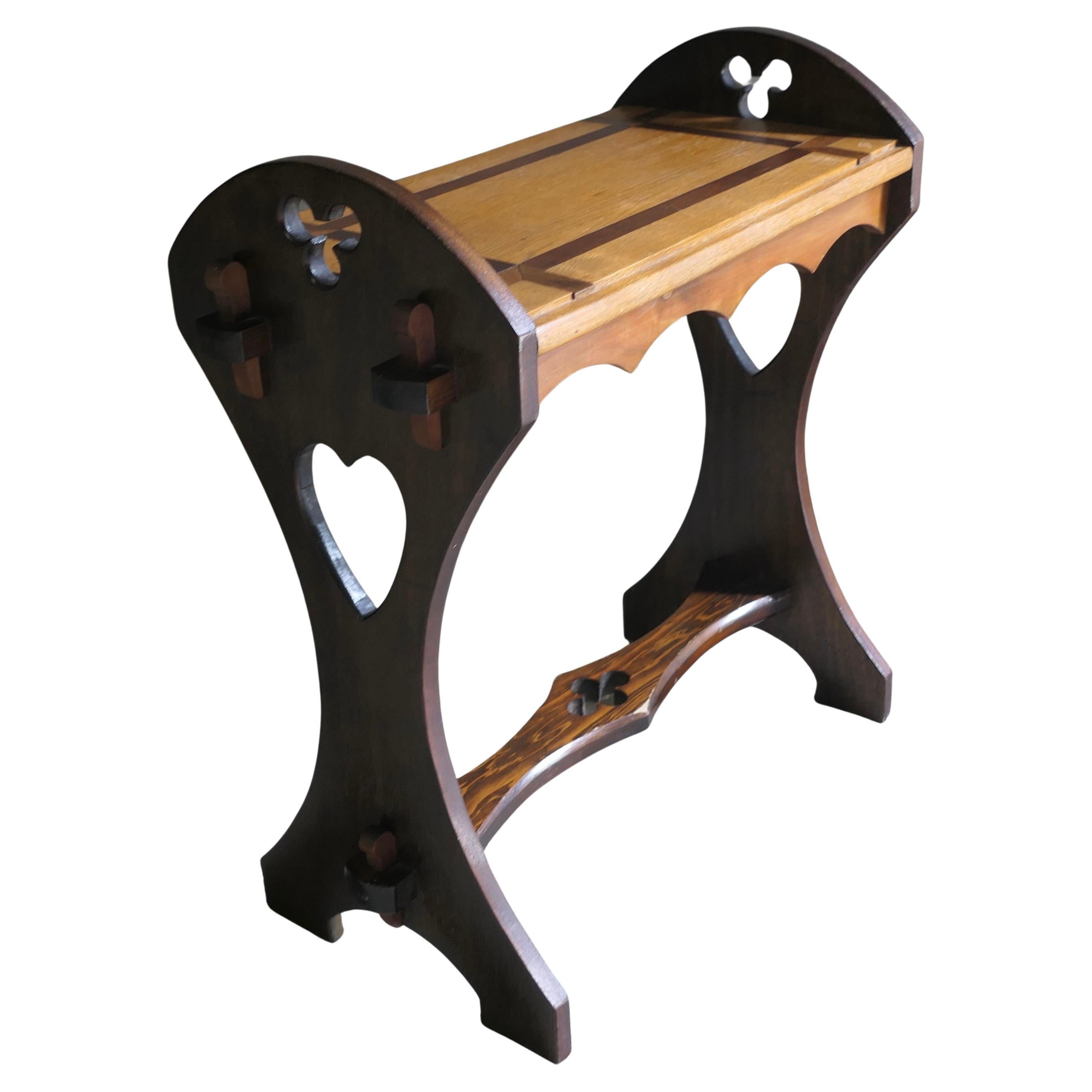 Arts and Crafts Oak Apprentice Piece, Window Seat For Sale