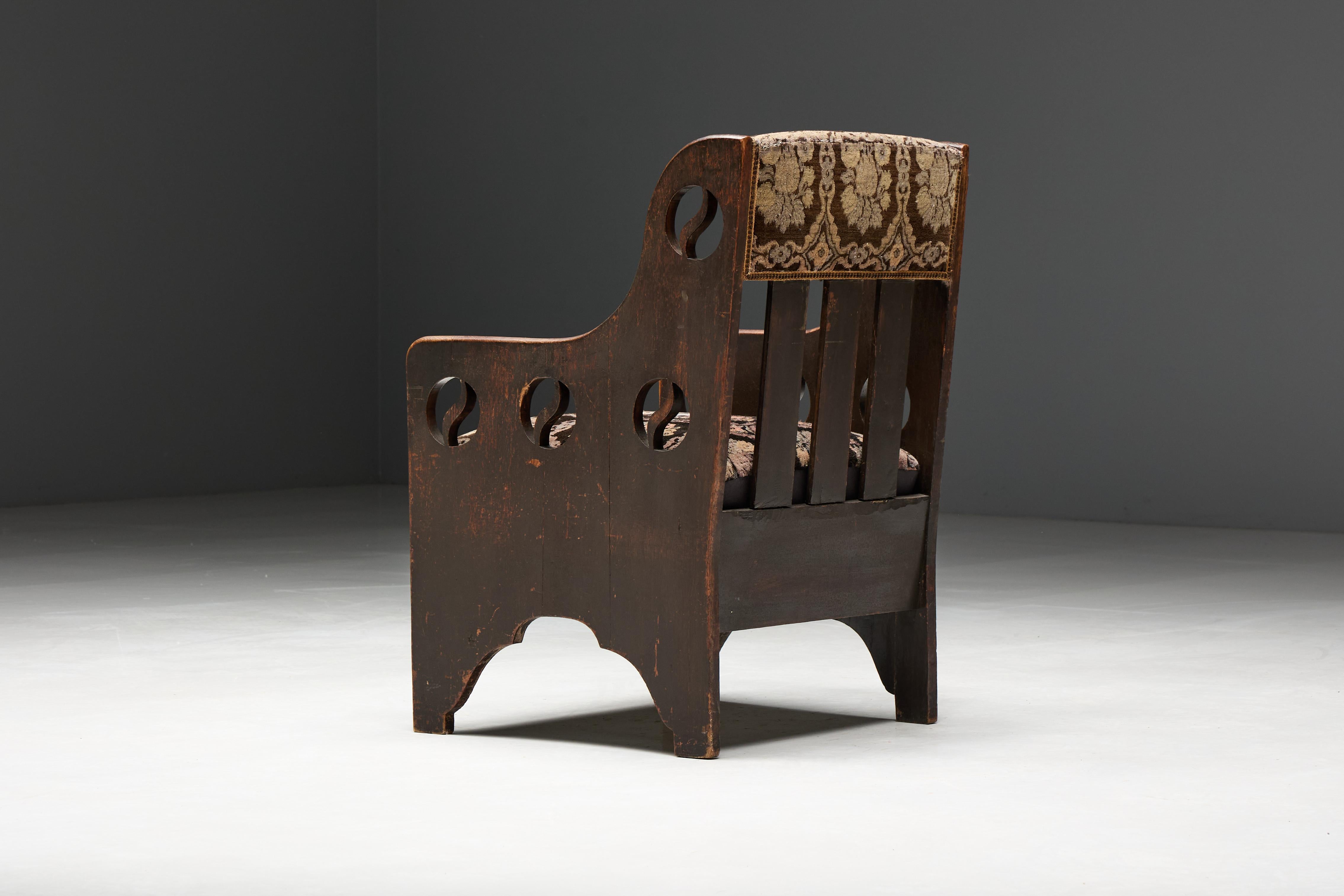 Arts and Crafts Oak Armchair, UK, 1900s For Sale 4