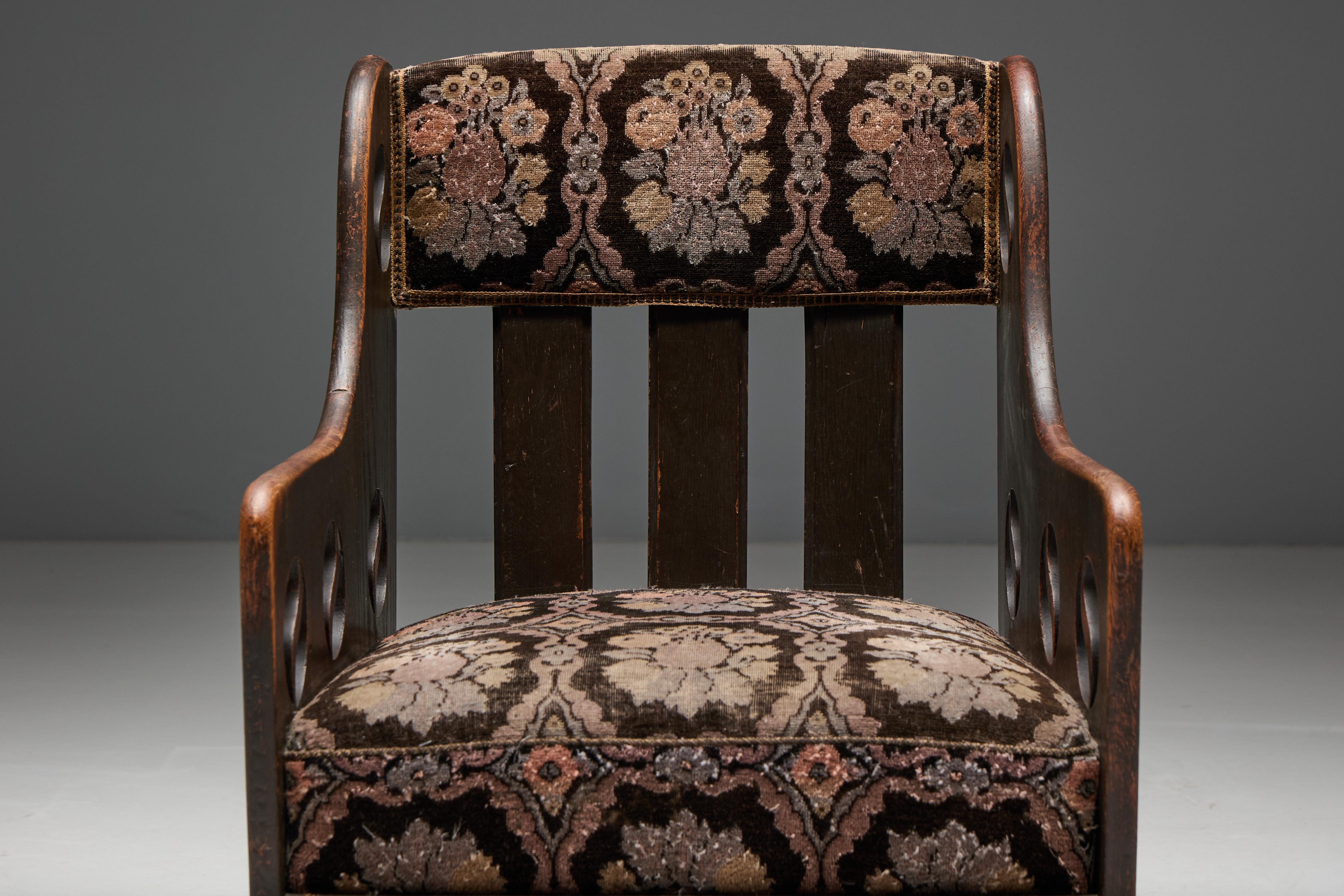 Arts and Crafts Oak Armchair, UK, 1900s In Good Condition For Sale In Antwerp, BE