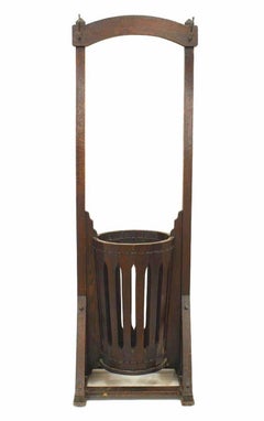 Arts and Crafts Oak Barrel Umbrella Stand