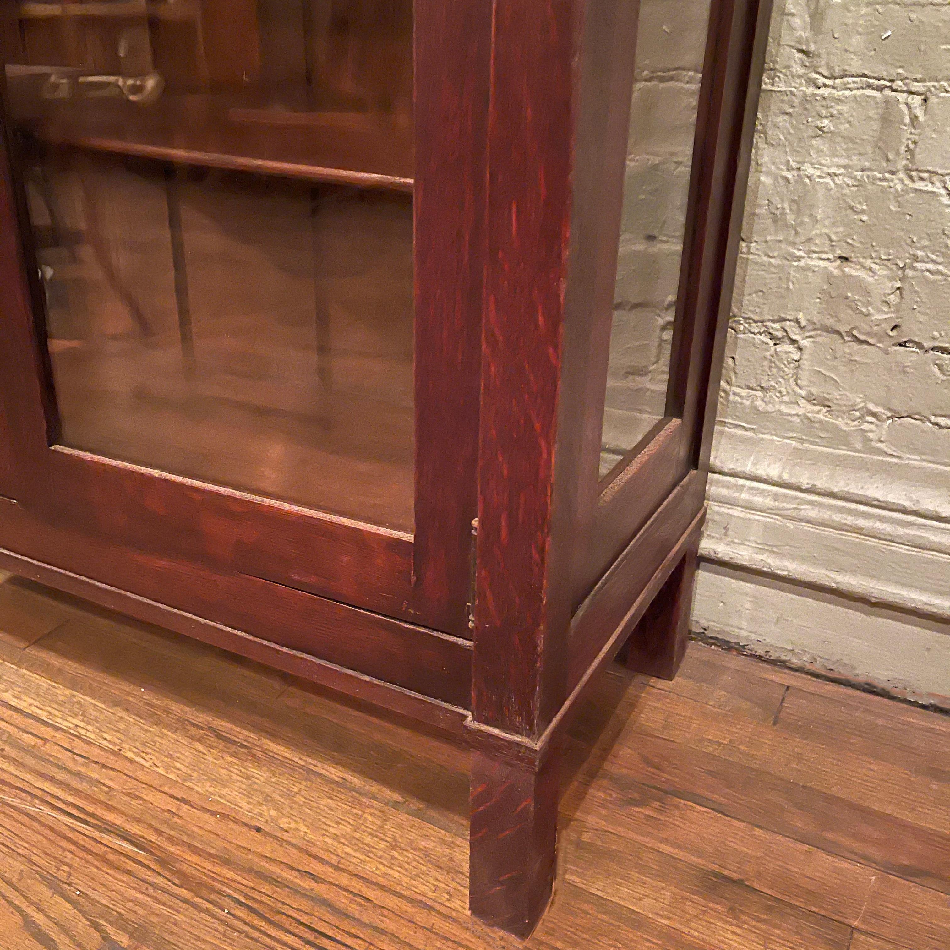 Arts & Crafts Oak Bookcase Display Cabinet 4