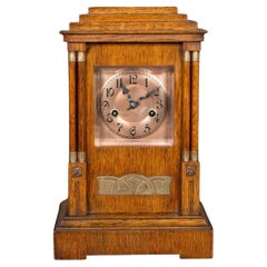 Arts and Crafts Oak Cased Mantel Clock