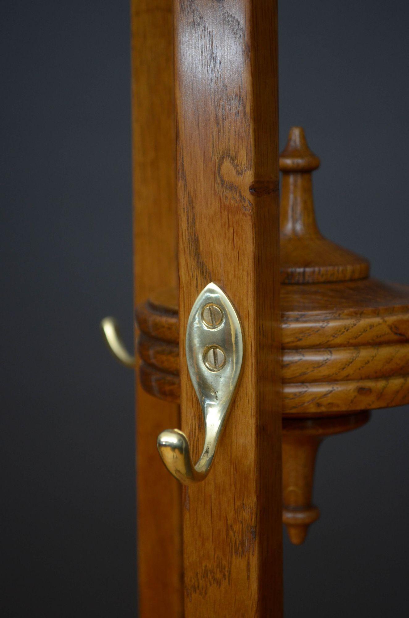 20th Century Arts and Crafts Oak Coat Stand