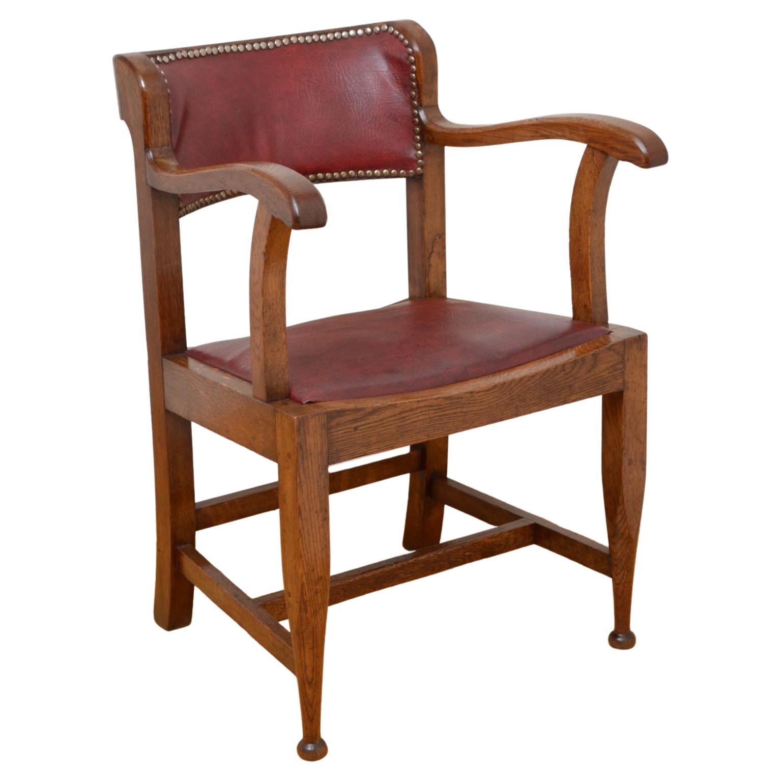 Arts and Crafts Oak Desk Chair / Office Chair