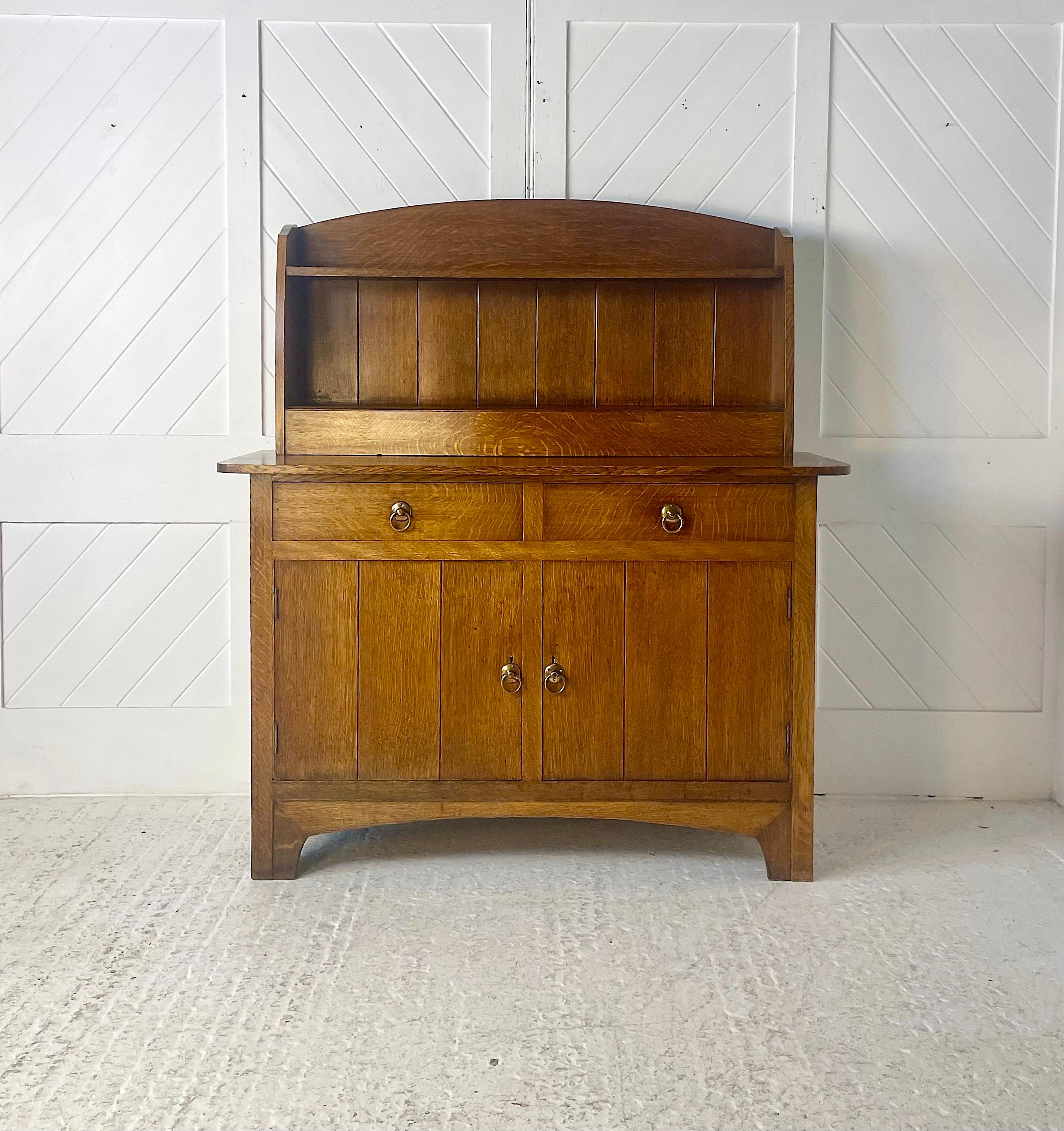 Arts and Crafts oak dresser by Heal & Son  In Good Condition For Sale In Petworth, GB