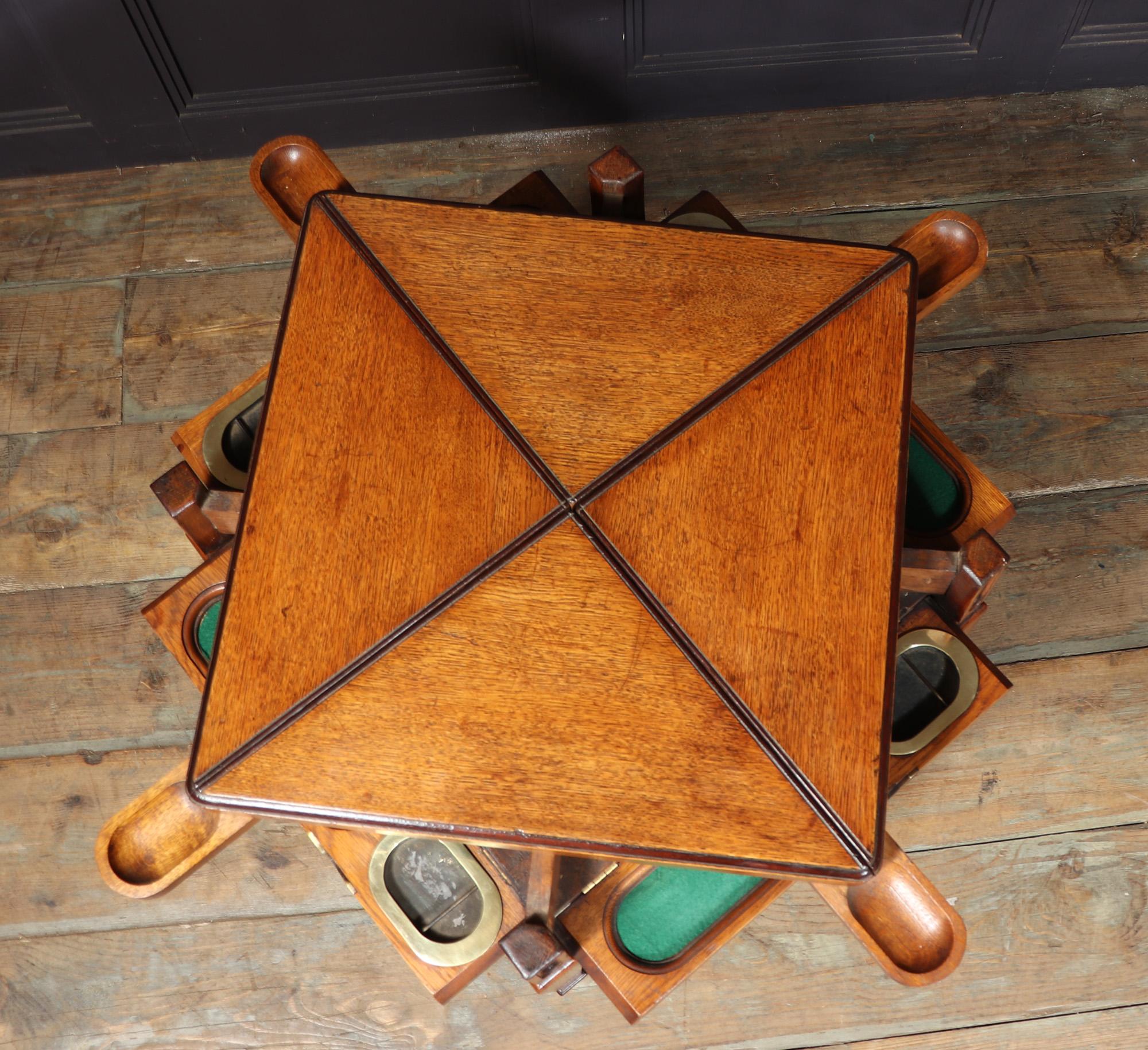 Arts And Crafts Oak Envelope Card Table For Sale 6