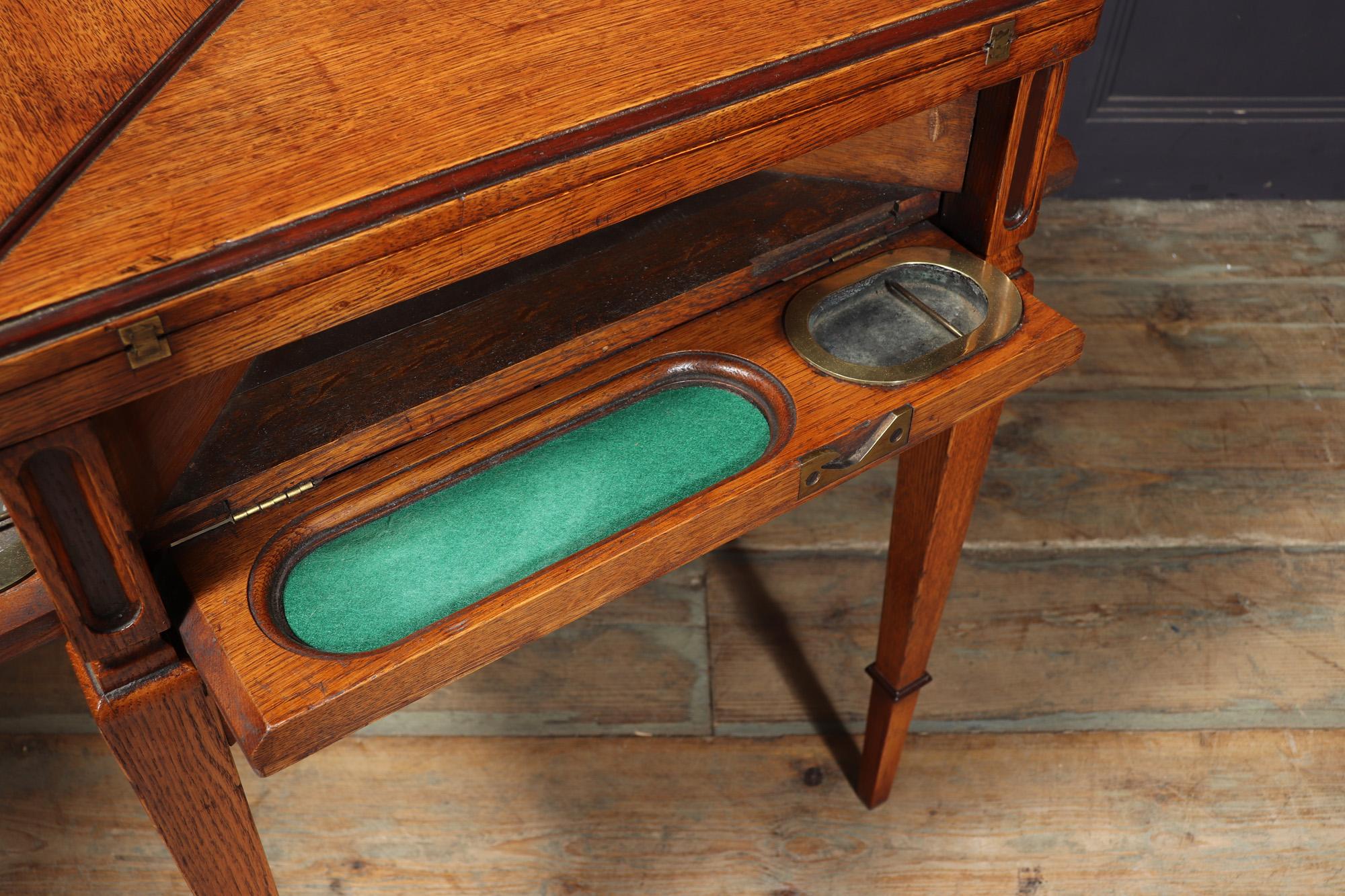 Arts And Crafts Oak Envelope Card Table For Sale 4