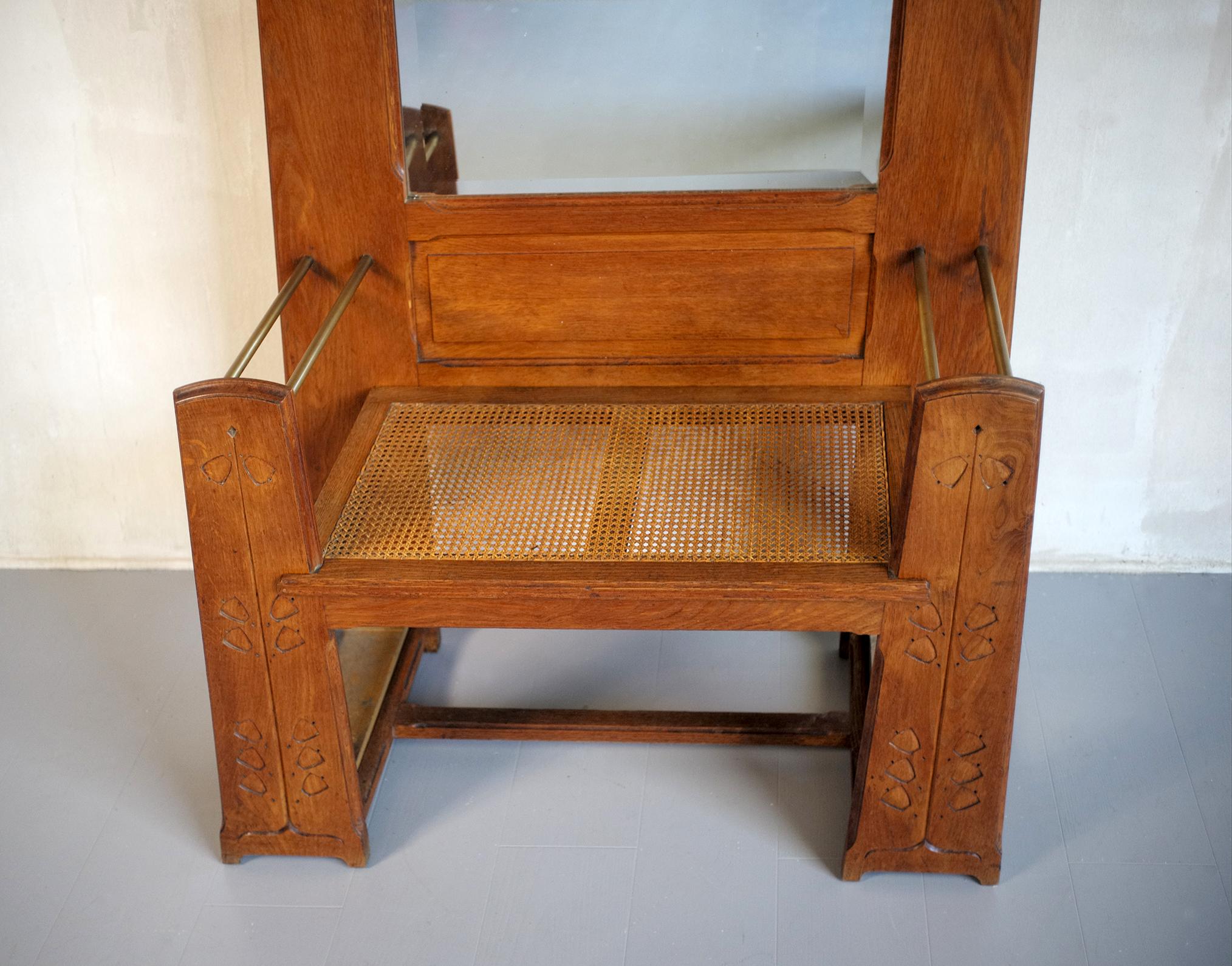 Arts and Crafts Oak Hall Stand, 1900 For Sale 1