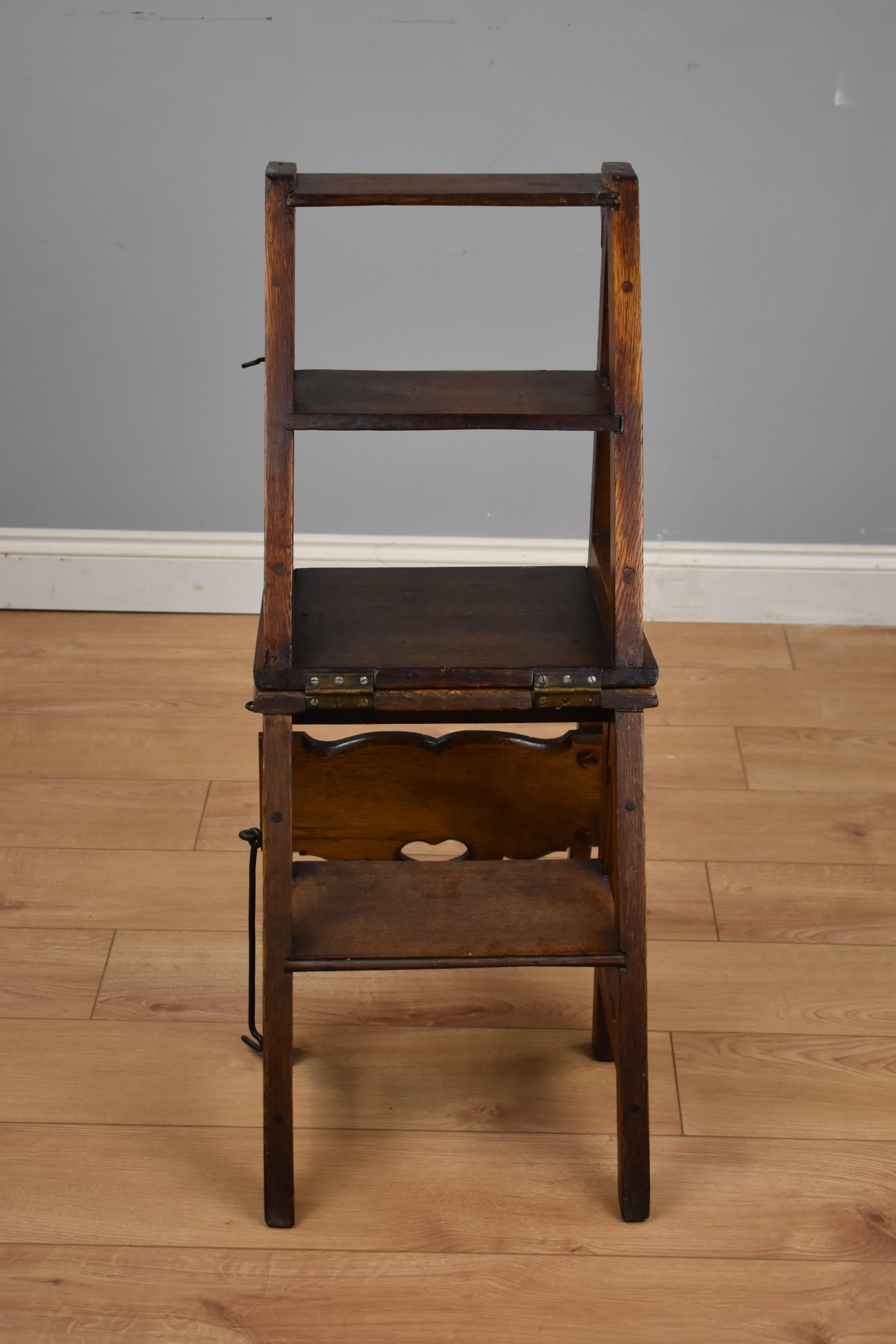 Early 20th Century Arts & Crafts Oak Metamorphic Chair/steps