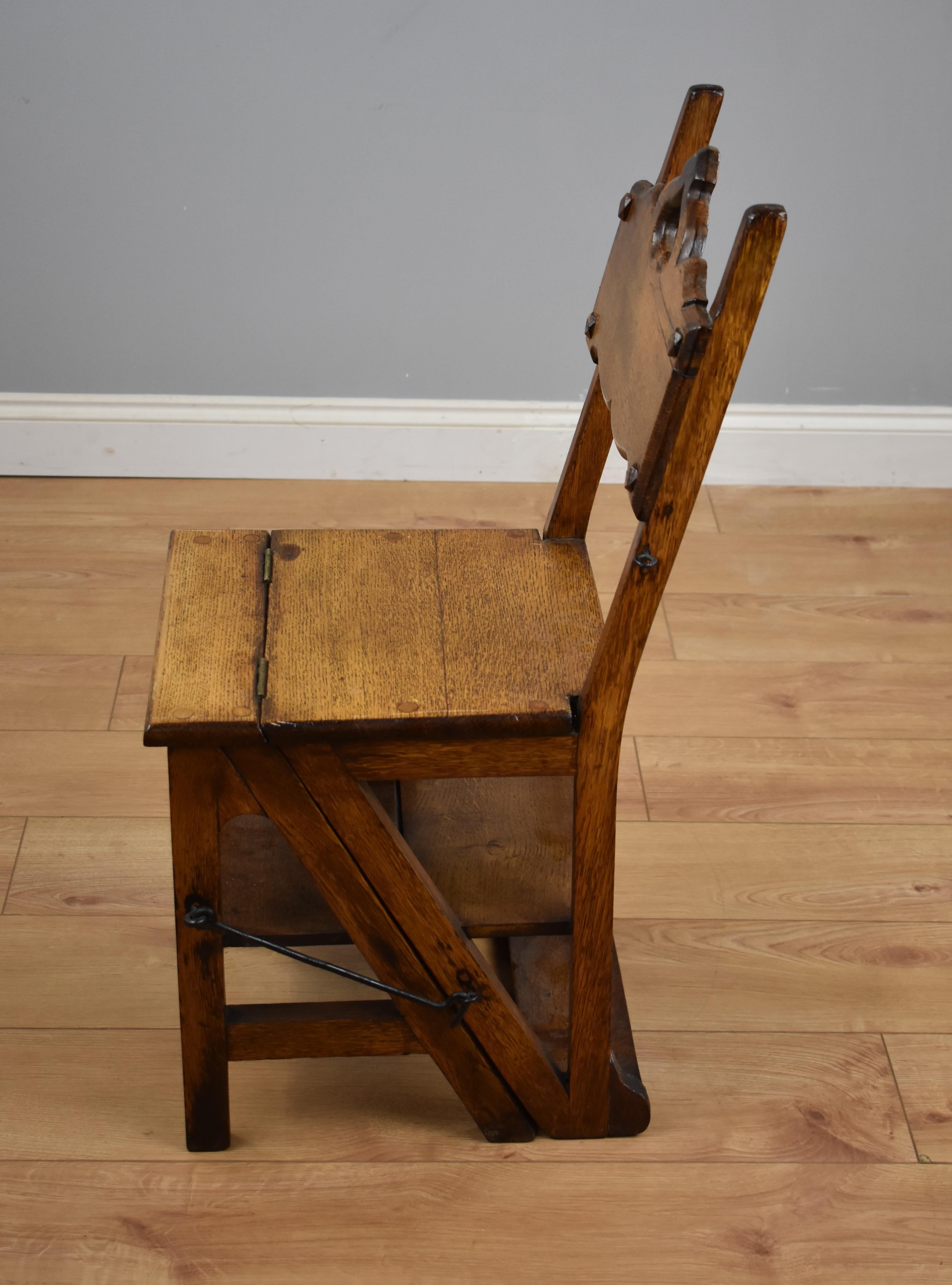 Arts & Crafts Oak Metamorphic Chair/steps 3