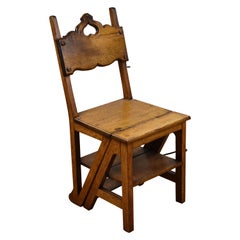 Antique Arts & Crafts Oak Metamorphic Chair/steps