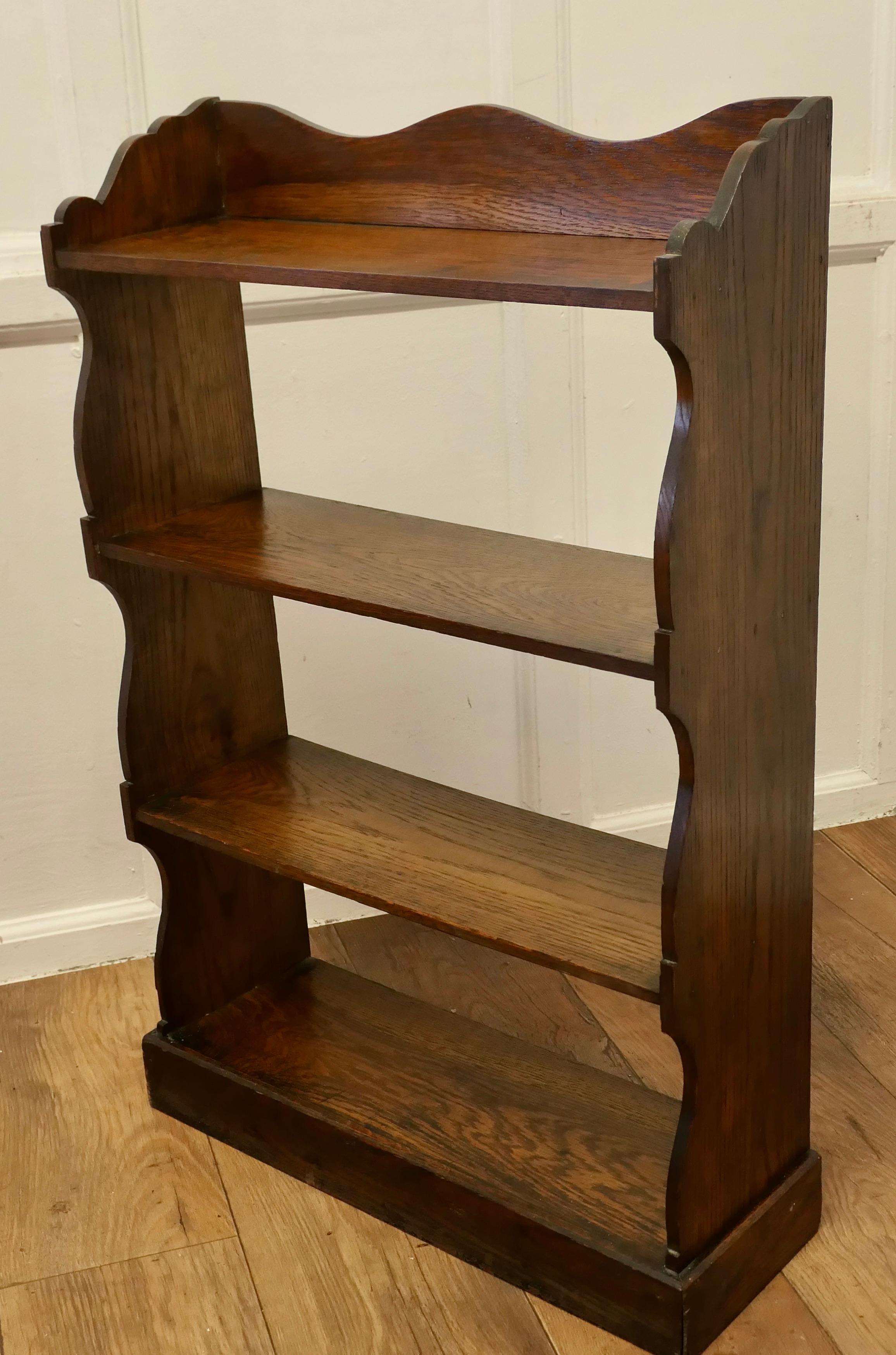 Arts and Crafts Oak Open Front Bookcase.  This Oak bookcase has 4 open shelves a For Sale 1