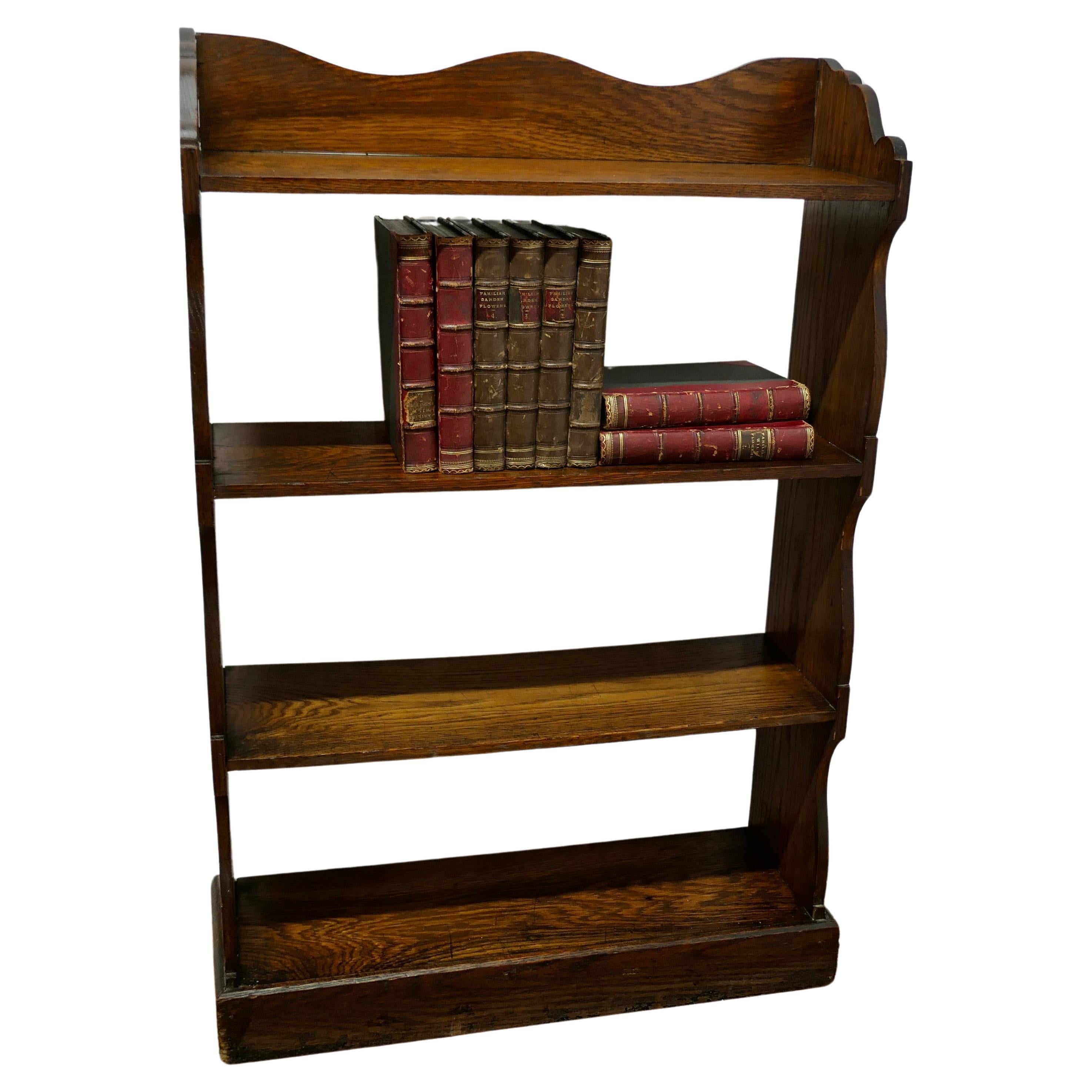 Arts and Crafts Oak Open Front Bookcase.  This Oak bookcase has 4 open shelves a For Sale