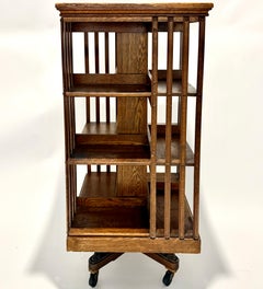 Arts and Crafts Oak Revolving Bookcase by Danner