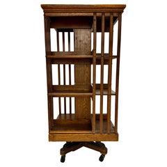 Arts and Crafts Oak Revolving Bookcase by Danner