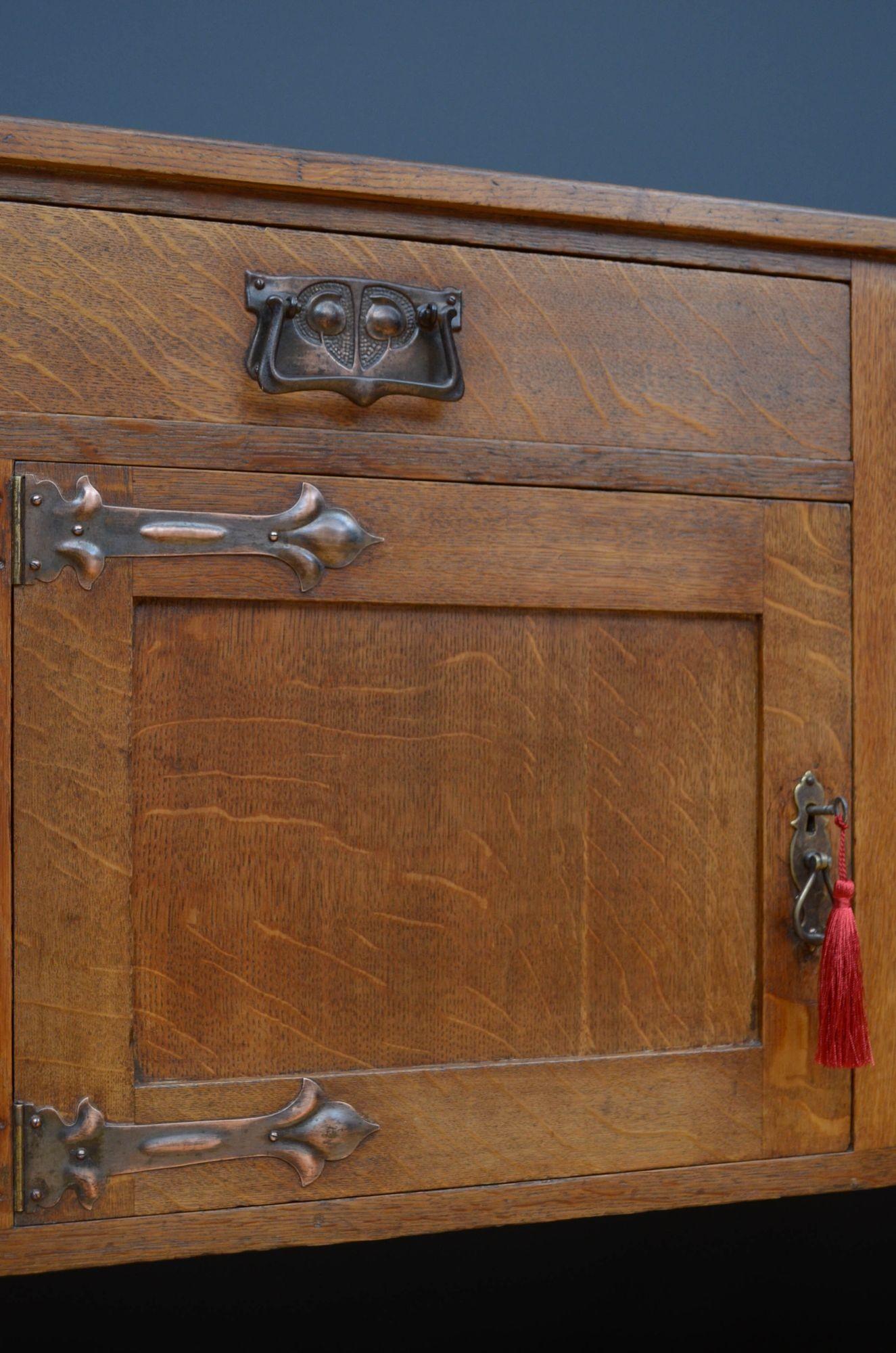 Arts and Crafts Oak Sideboard For Sale 6