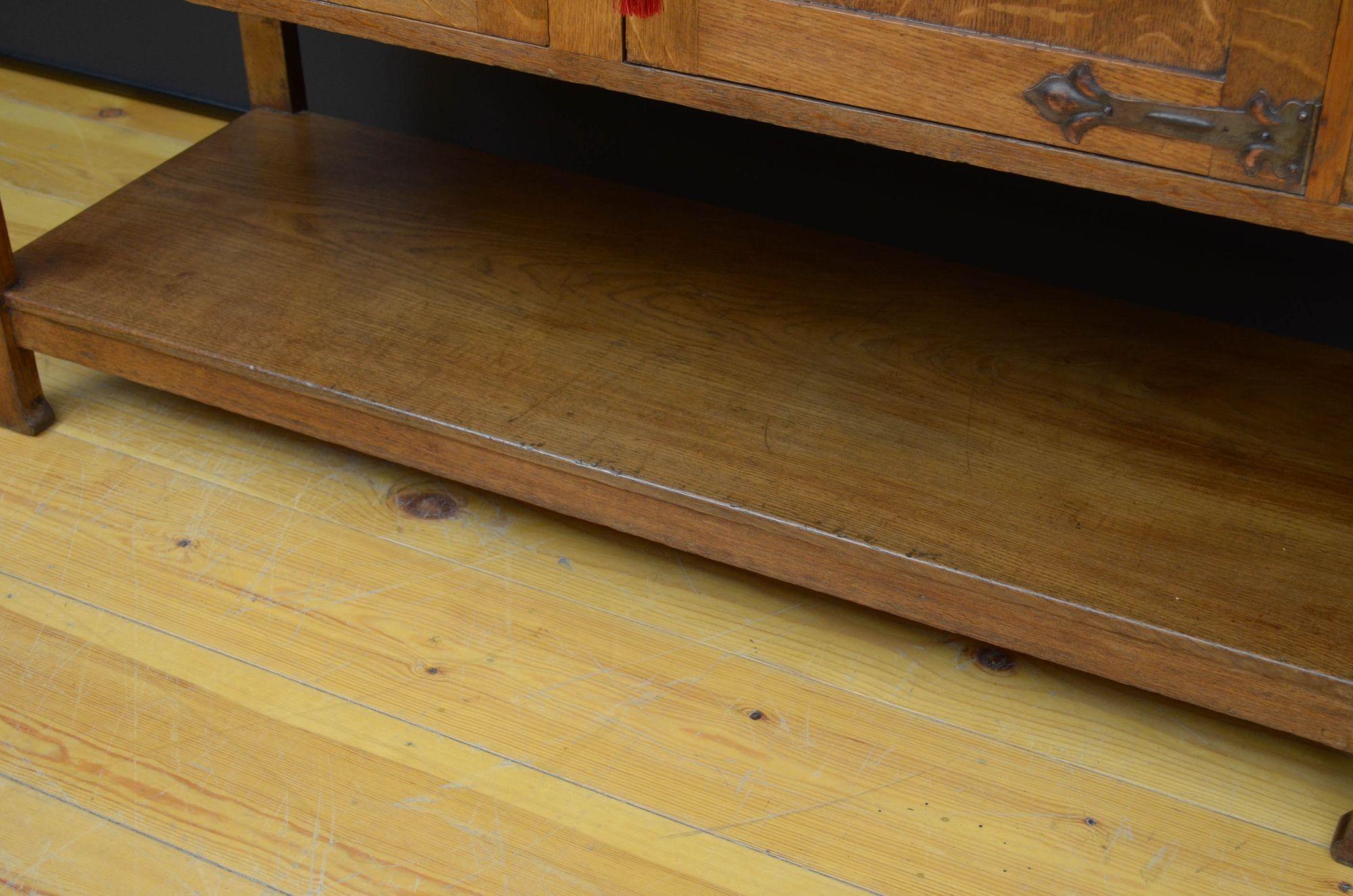 Arts and Crafts Oak Sideboard For Sale 12