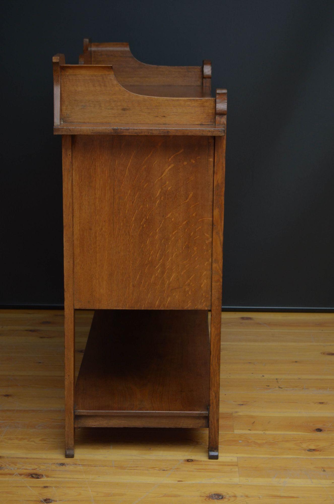 Arts and Crafts Oak Sideboard For Sale 13