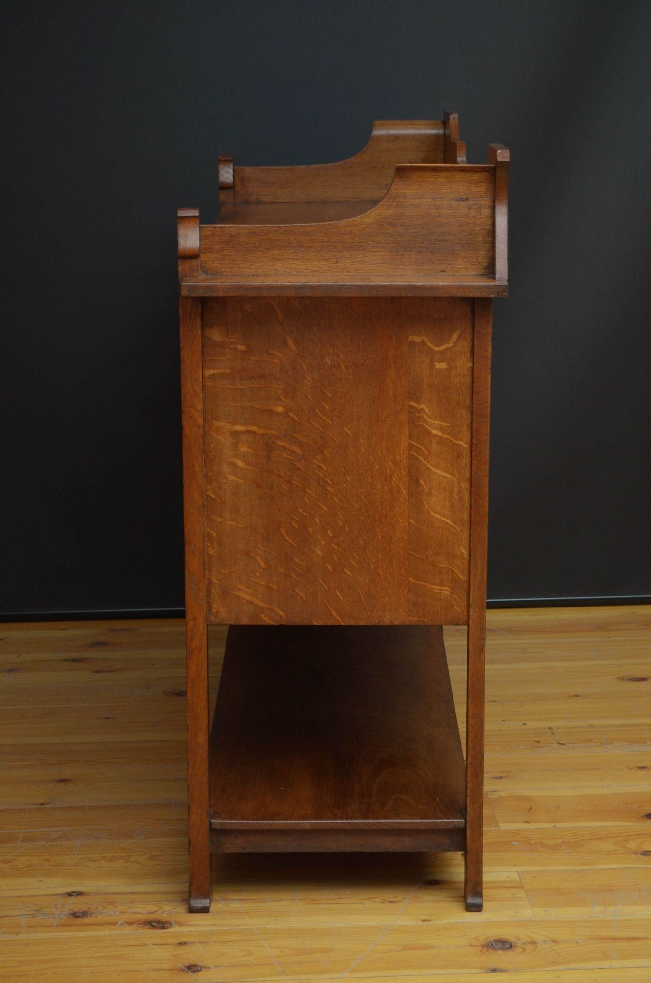 Arts and Crafts Oak Sideboard For Sale 14