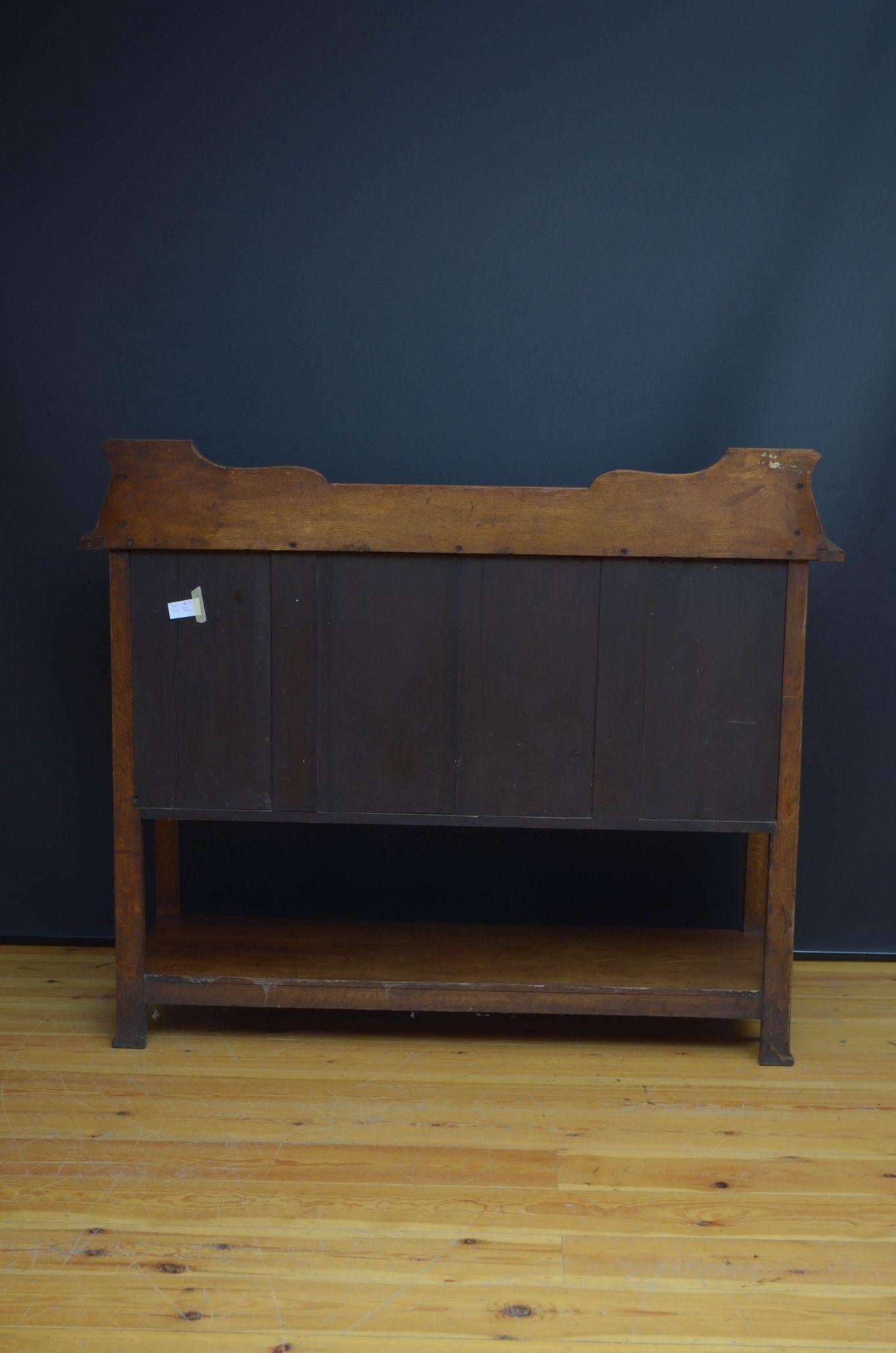 Arts and Crafts Oak Sideboard For Sale 15