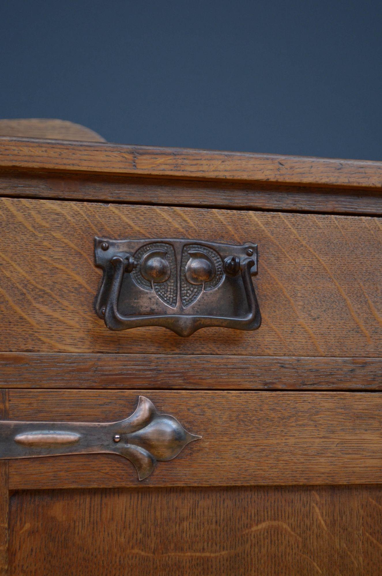 Arts and Crafts Oak Sideboard For Sale 4