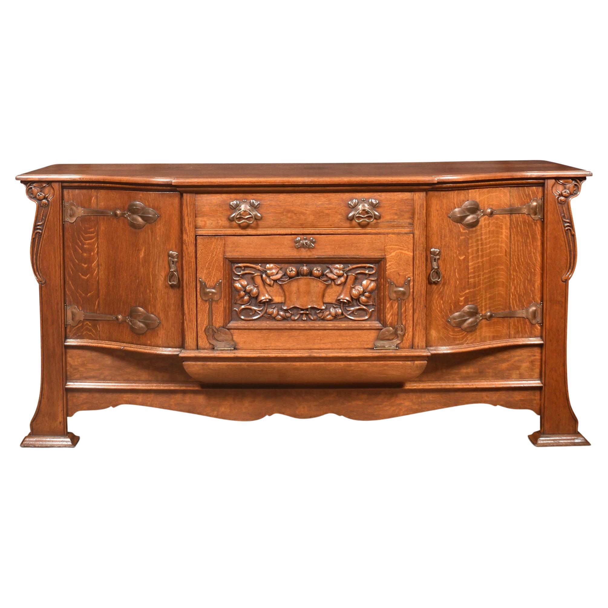 Arts and Crafts Oak Sideboard For Sale