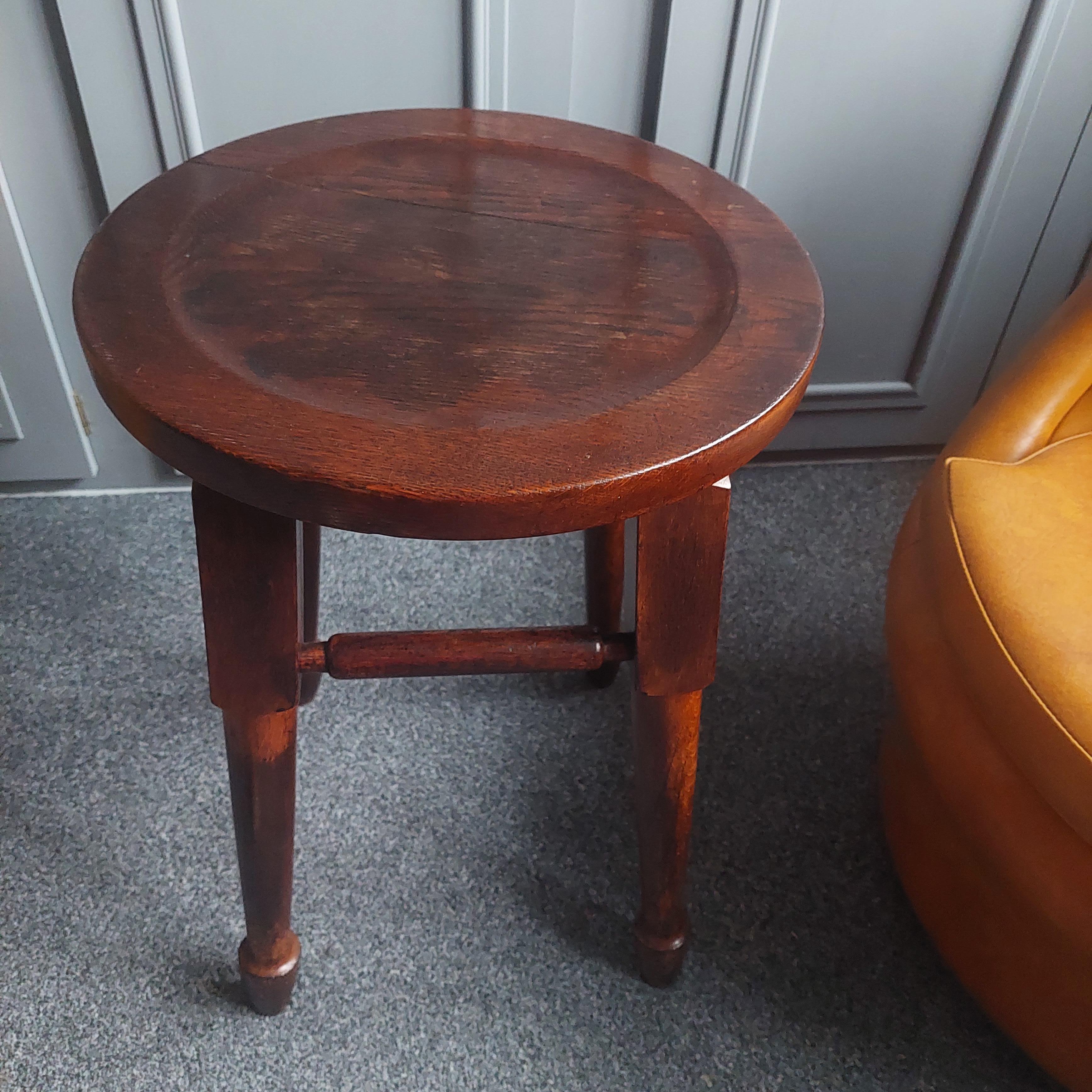 Arts and Crafts Oak Stool Side table by Gaskell & Chambers, 30s For Sale 11