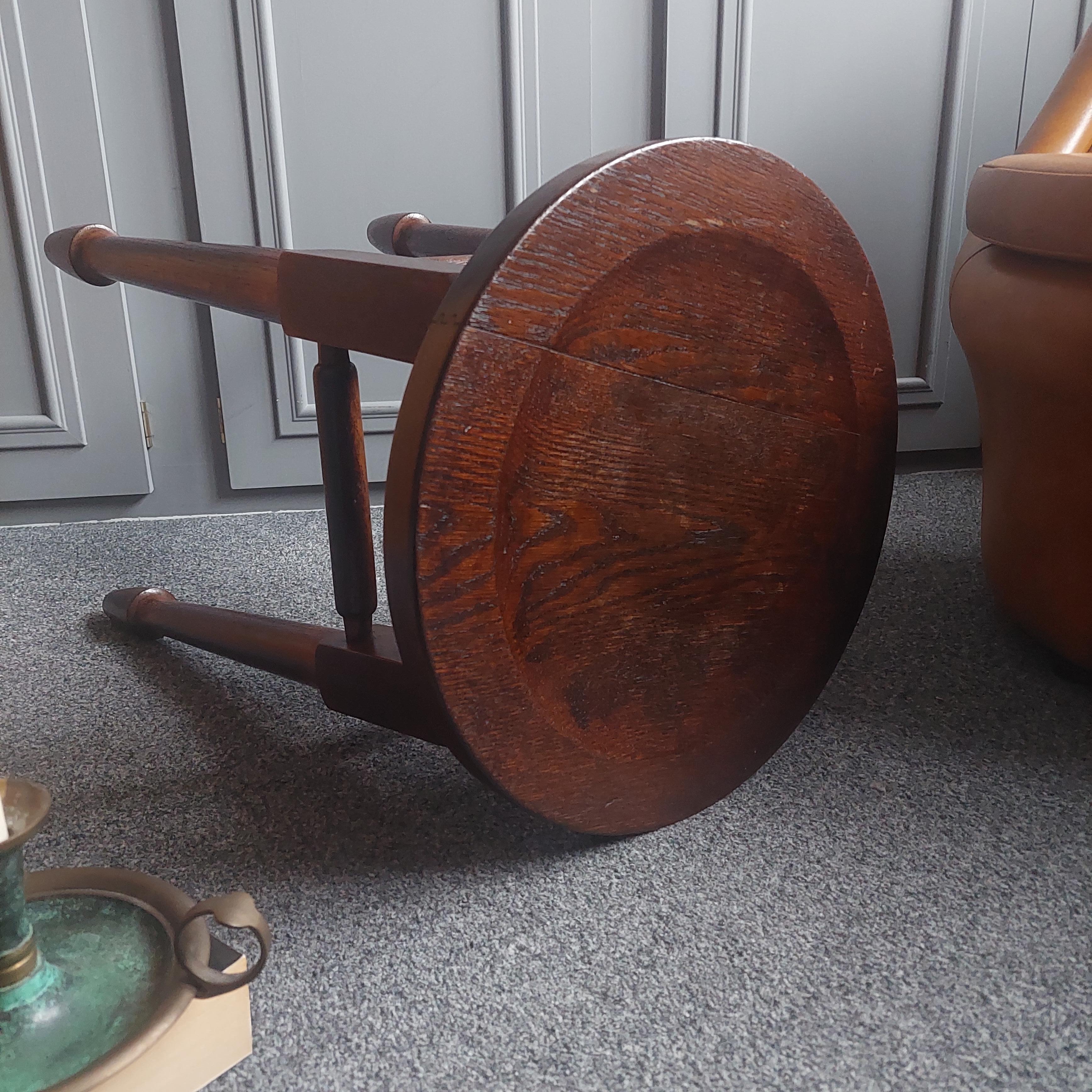 Arts and Crafts Oak Stool Side table by Gaskell & Chambers, 30s For Sale 11