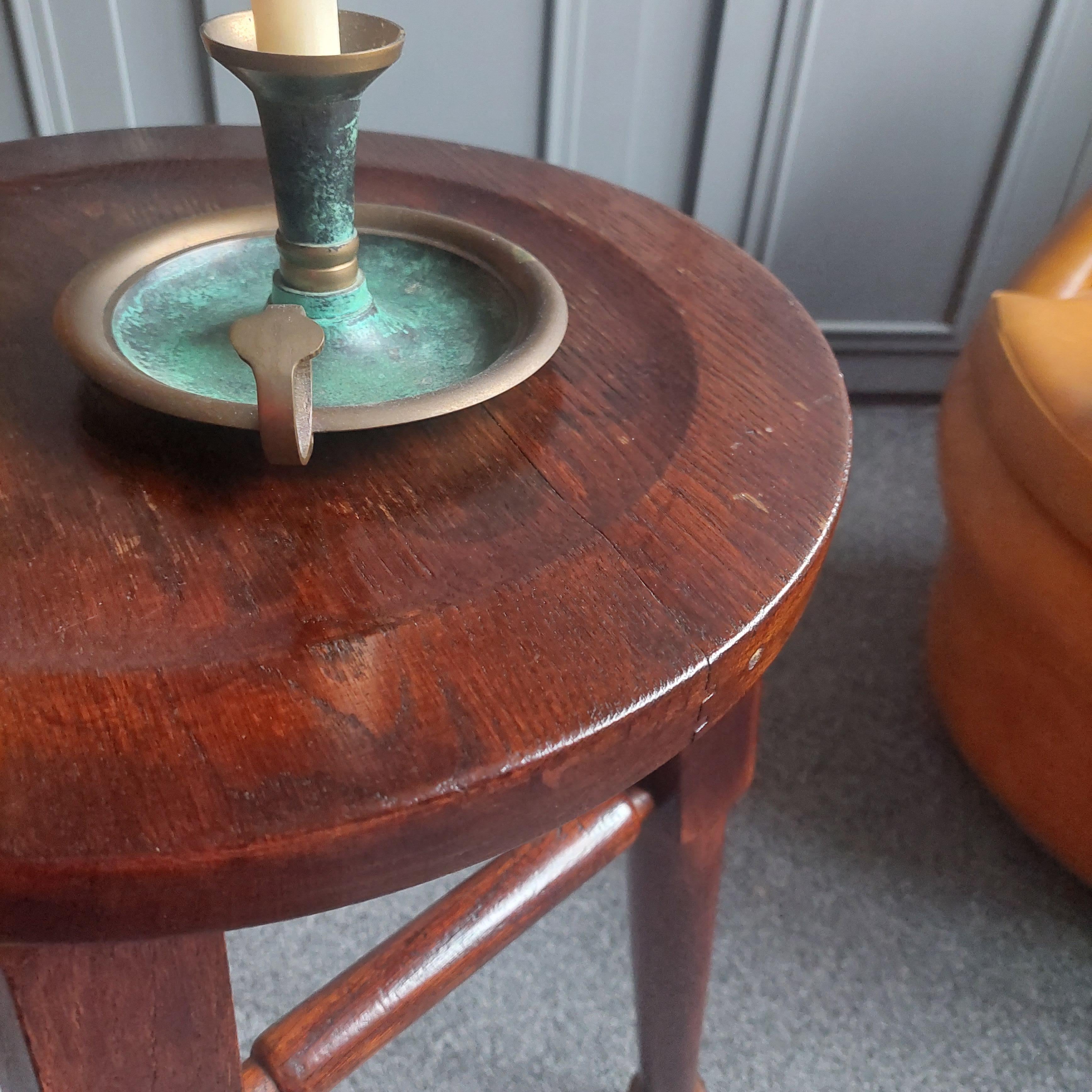 Arts and Crafts Oak Stool Side table by Gaskell & Chambers, 30s For Sale 1