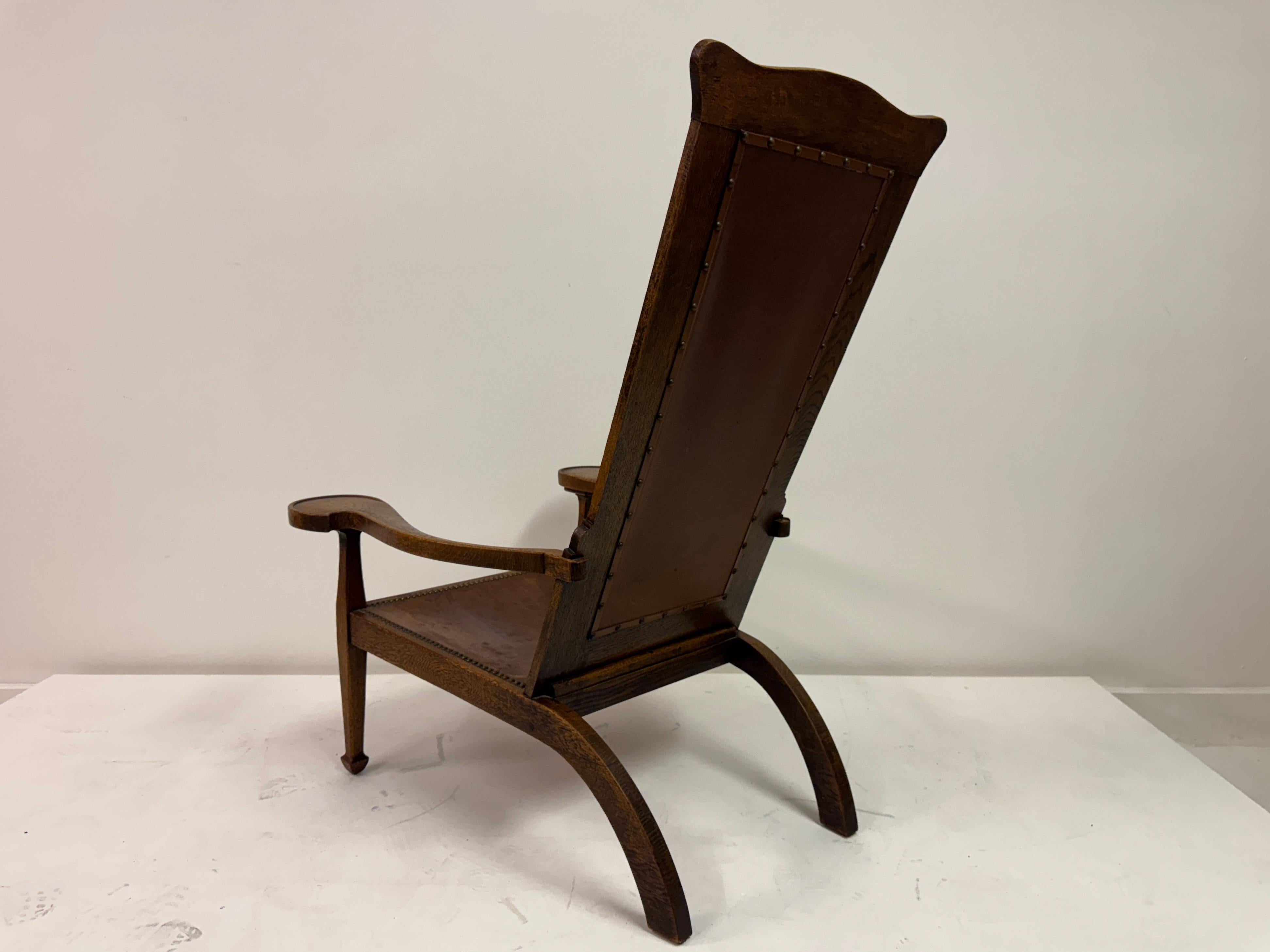 Silla de estudio Arts and Crafts de roble de Arthur Simpson de Kendal, hacia 1910 en venta 6