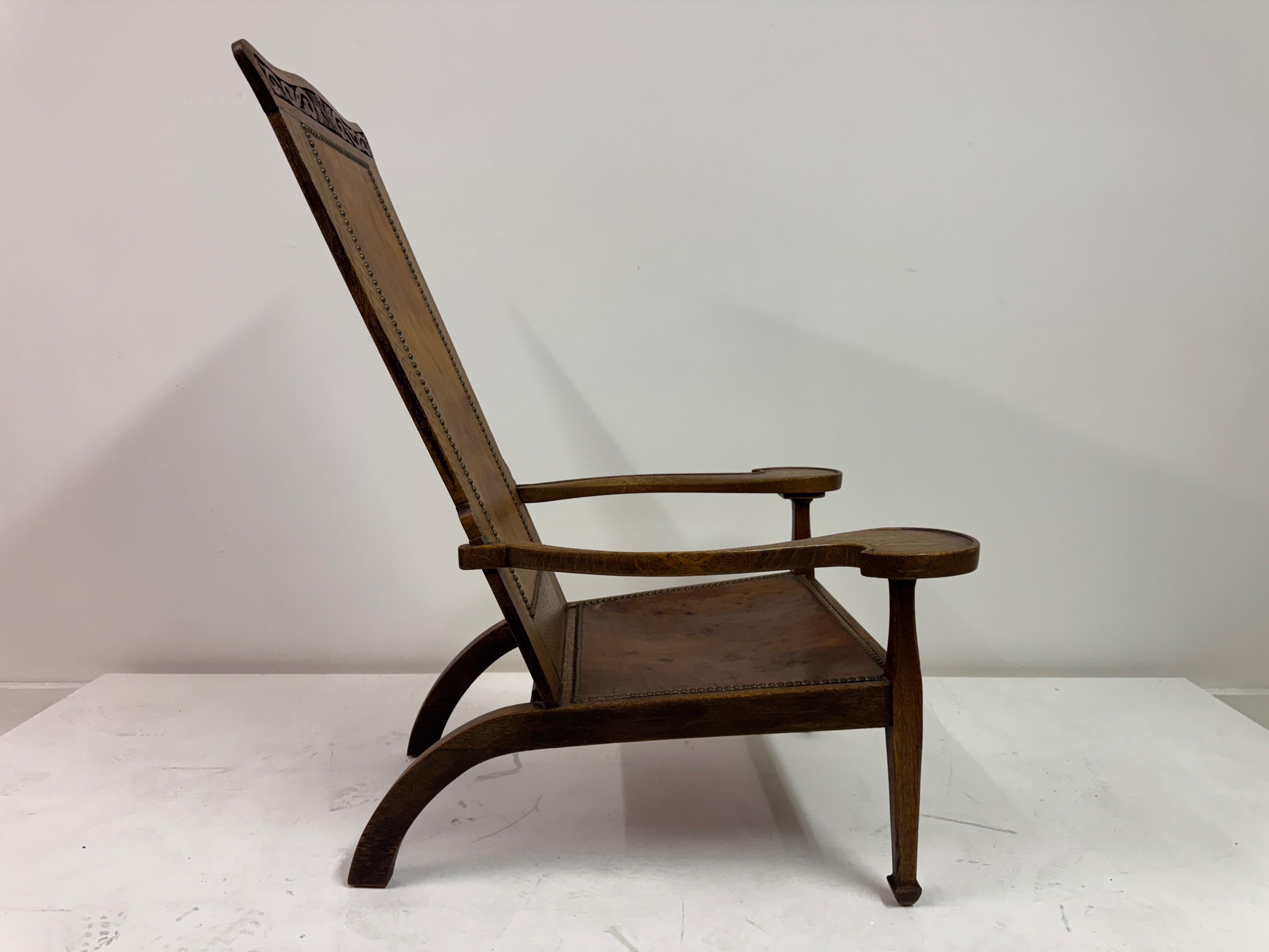 Silla de estudio Arts and Crafts de roble de Arthur Simpson de Kendal, hacia 1910 en venta 8