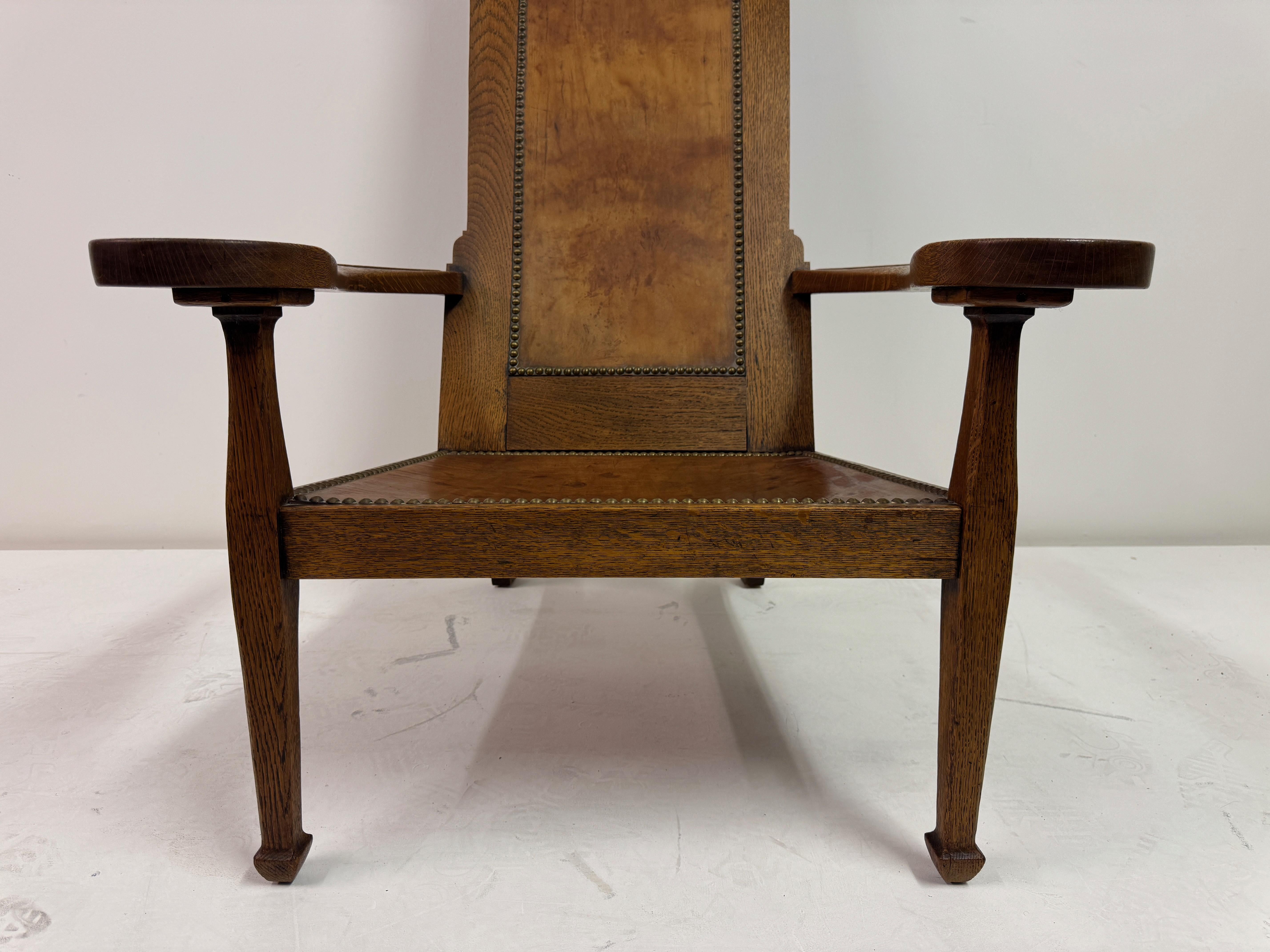 Silla de estudio Arts and Crafts de roble de Arthur Simpson de Kendal, hacia 1910 Artes y manualidades en venta
