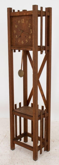 Arts and Crafts Oak Tall Case Clock, circa 1910