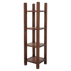 Arts and Crafts Oak Wood Three-Tier Planter Stand