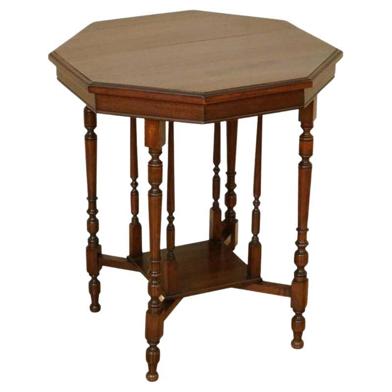 Arts and Crafts Octagonal Hardwood End Side Table