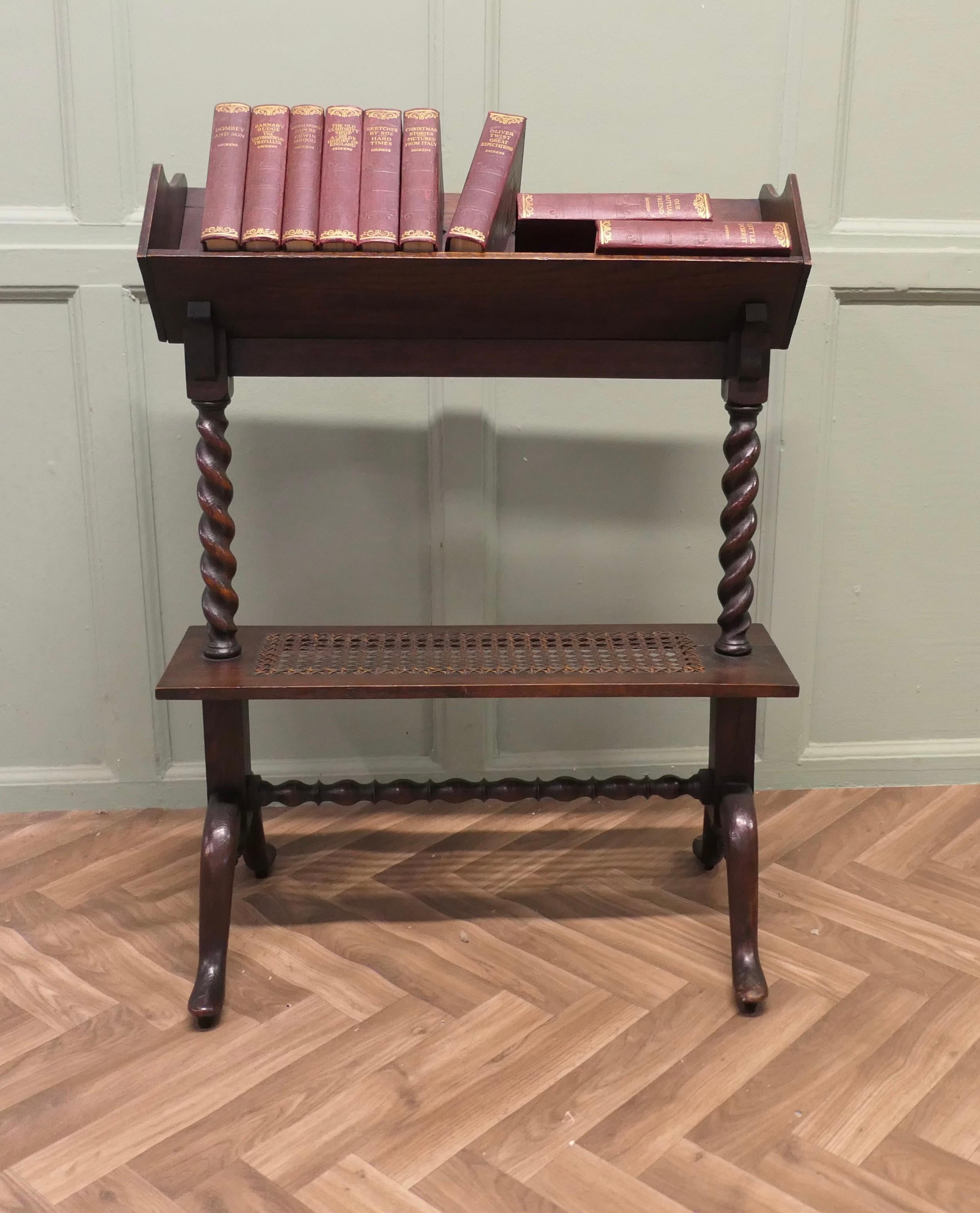 Arts and Crafts Open Front Oak Slope-Shelf Bookcase In Good Condition For Sale In Godshill, Isle of Wight