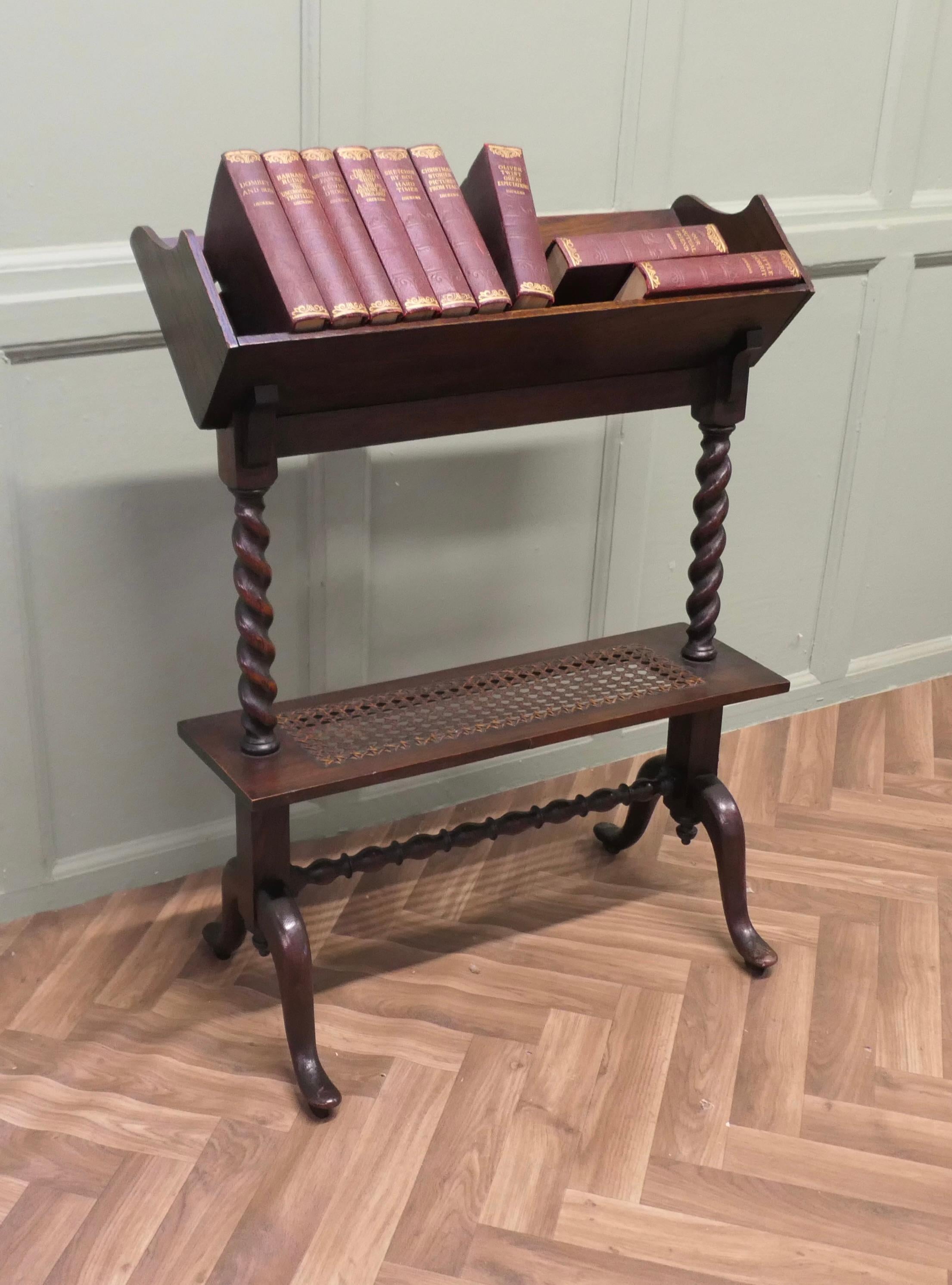 Late 19th Century Arts and Crafts Open Front Oak Slope-Shelf Bookcase For Sale