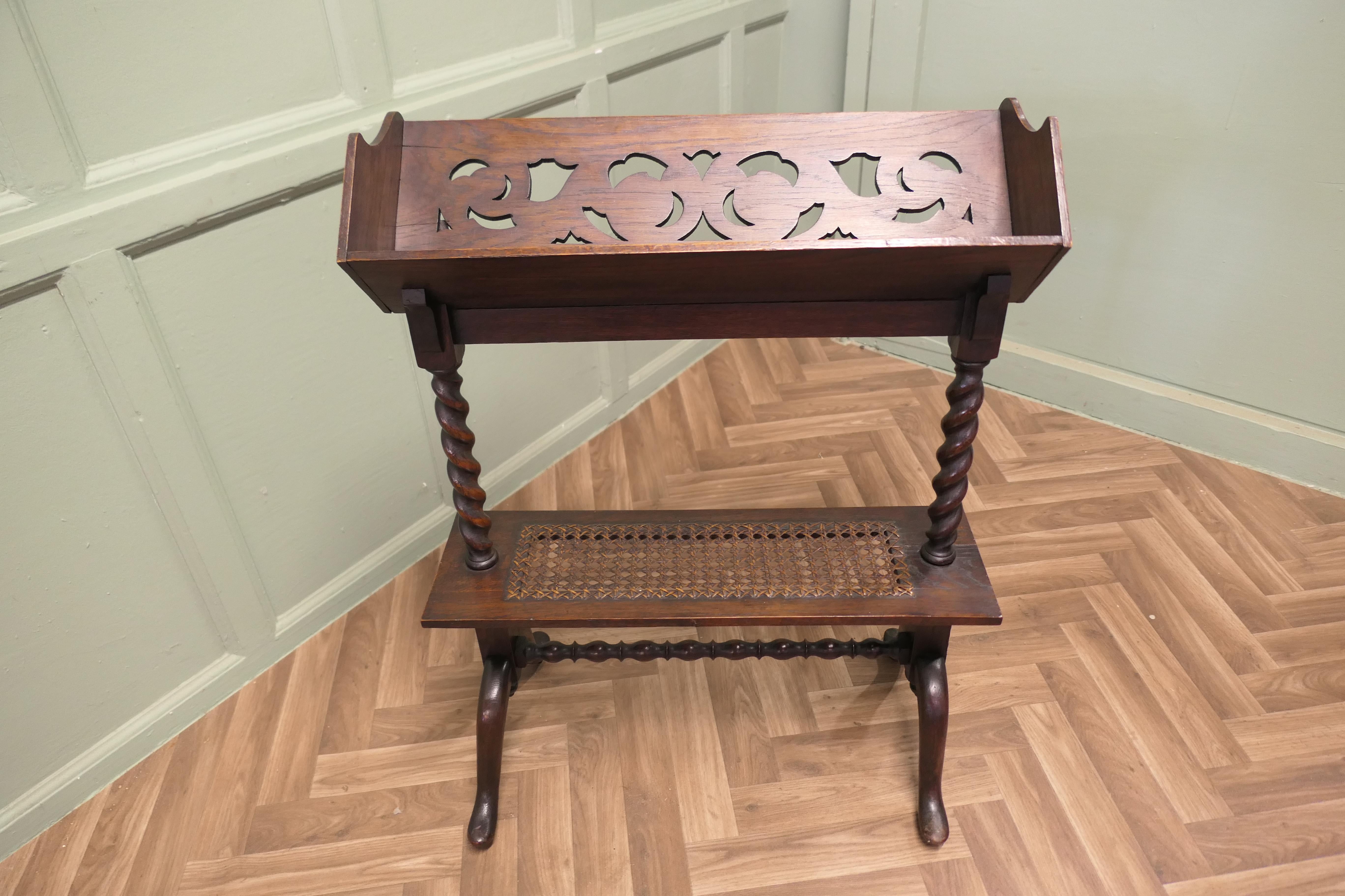 Arts and Crafts Open Front Oak Slope-Shelf Bookcase For Sale 1