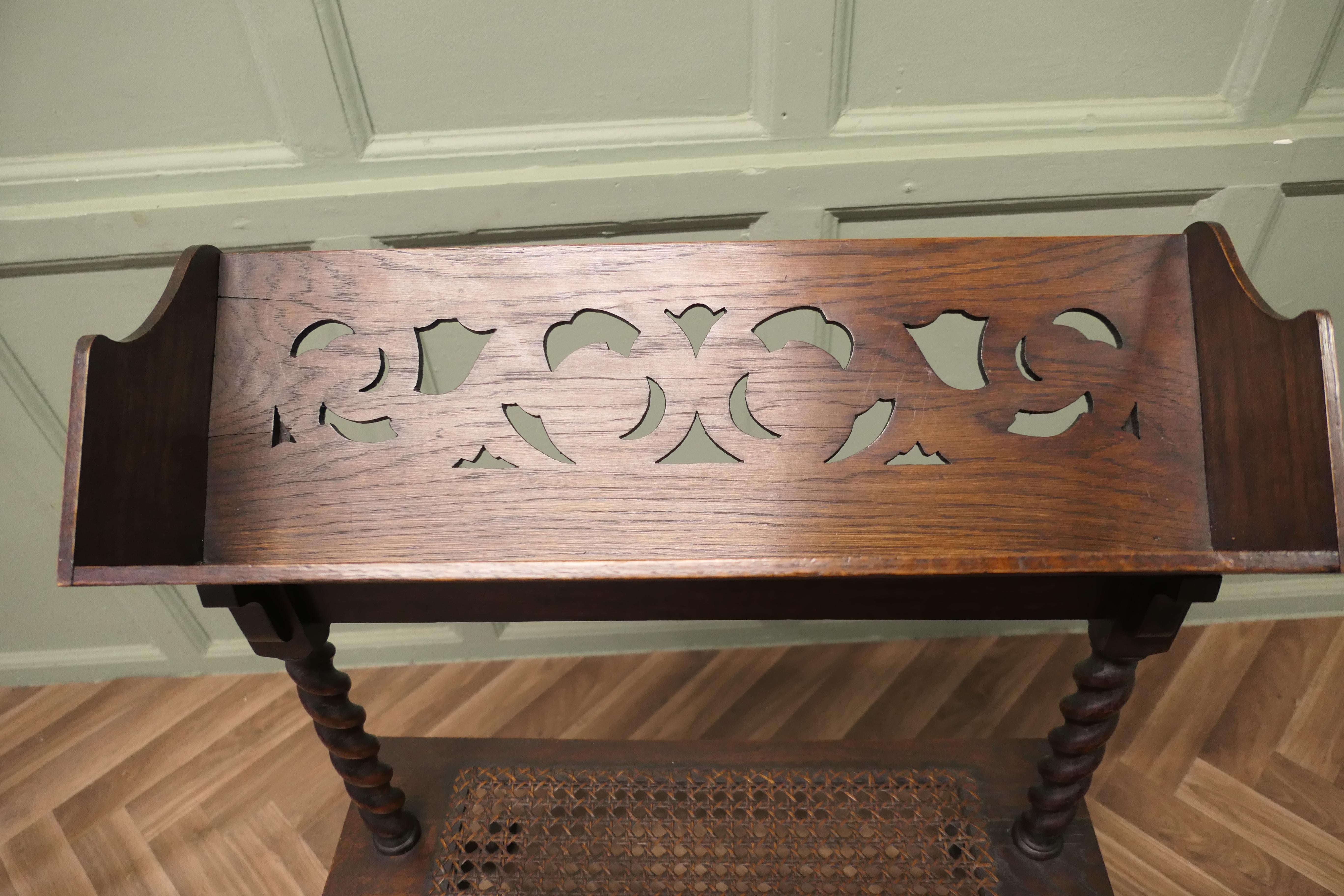 Arts and Crafts Open Front Oak Slope-Shelf Bookcase For Sale 2