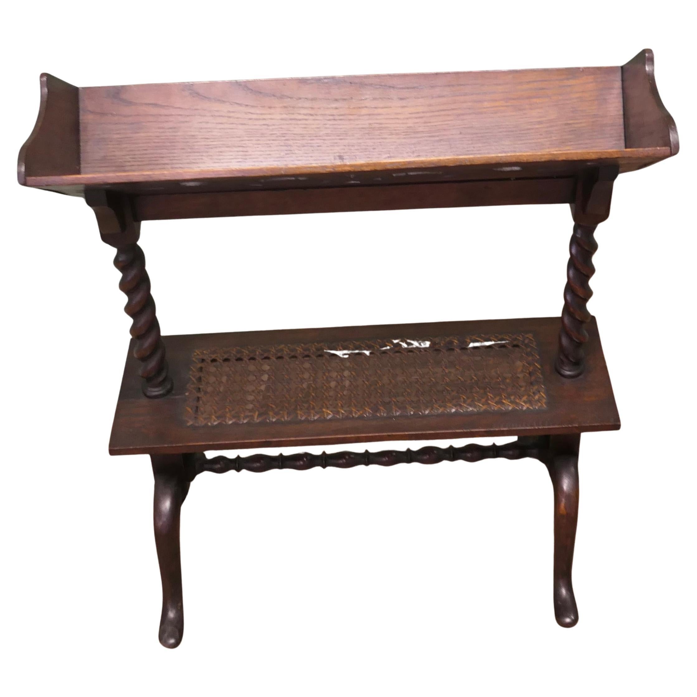 Arts and Crafts Open Front Oak Slope-Shelf Bookcase For Sale