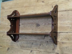 Arts and Crafts Oak Wall Hanging Bookshelf, Open Shelves, 1880