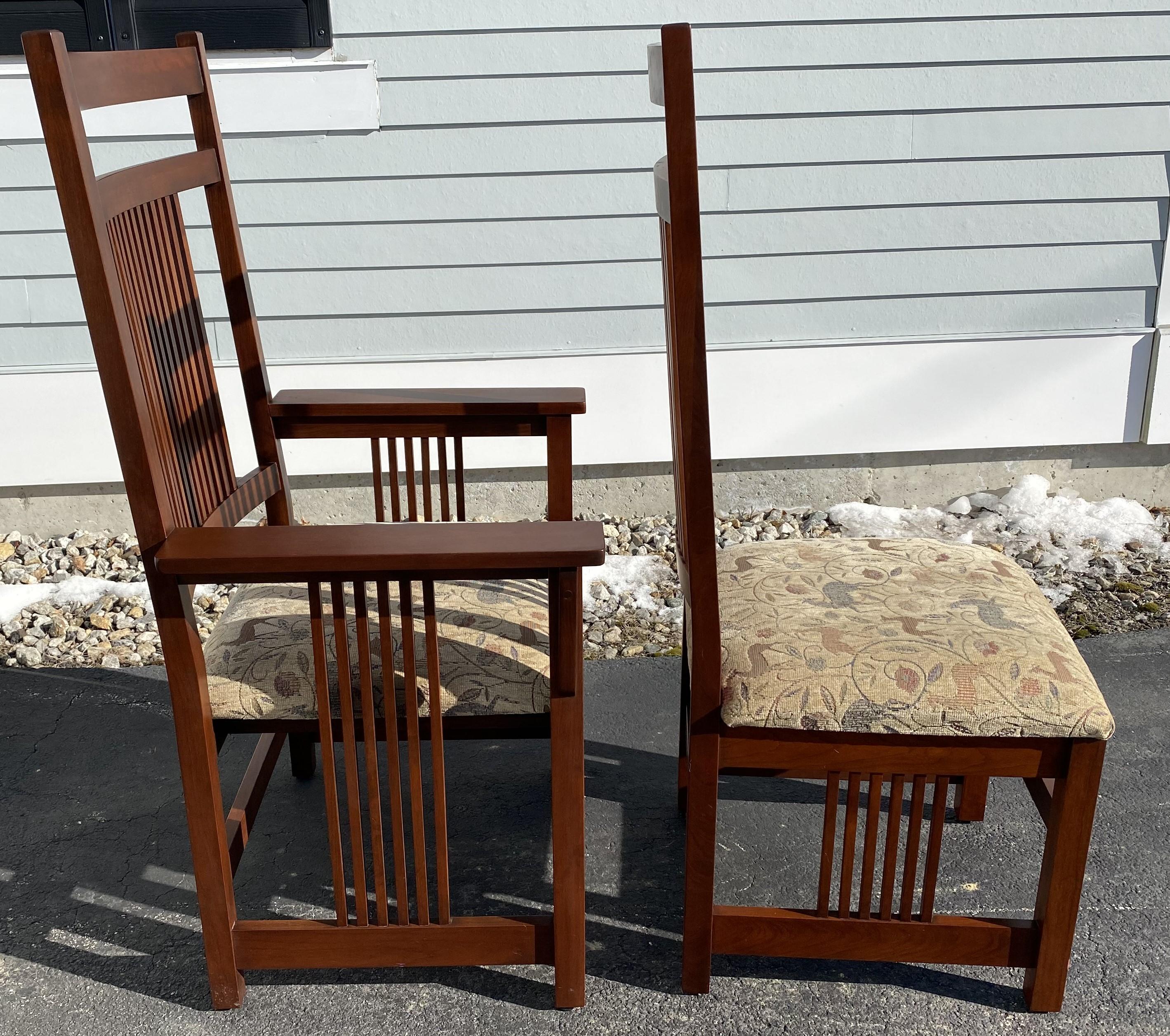 Arts and Crafts or Mission Style Cherry Dining Set, Table with Eight Chairs 3