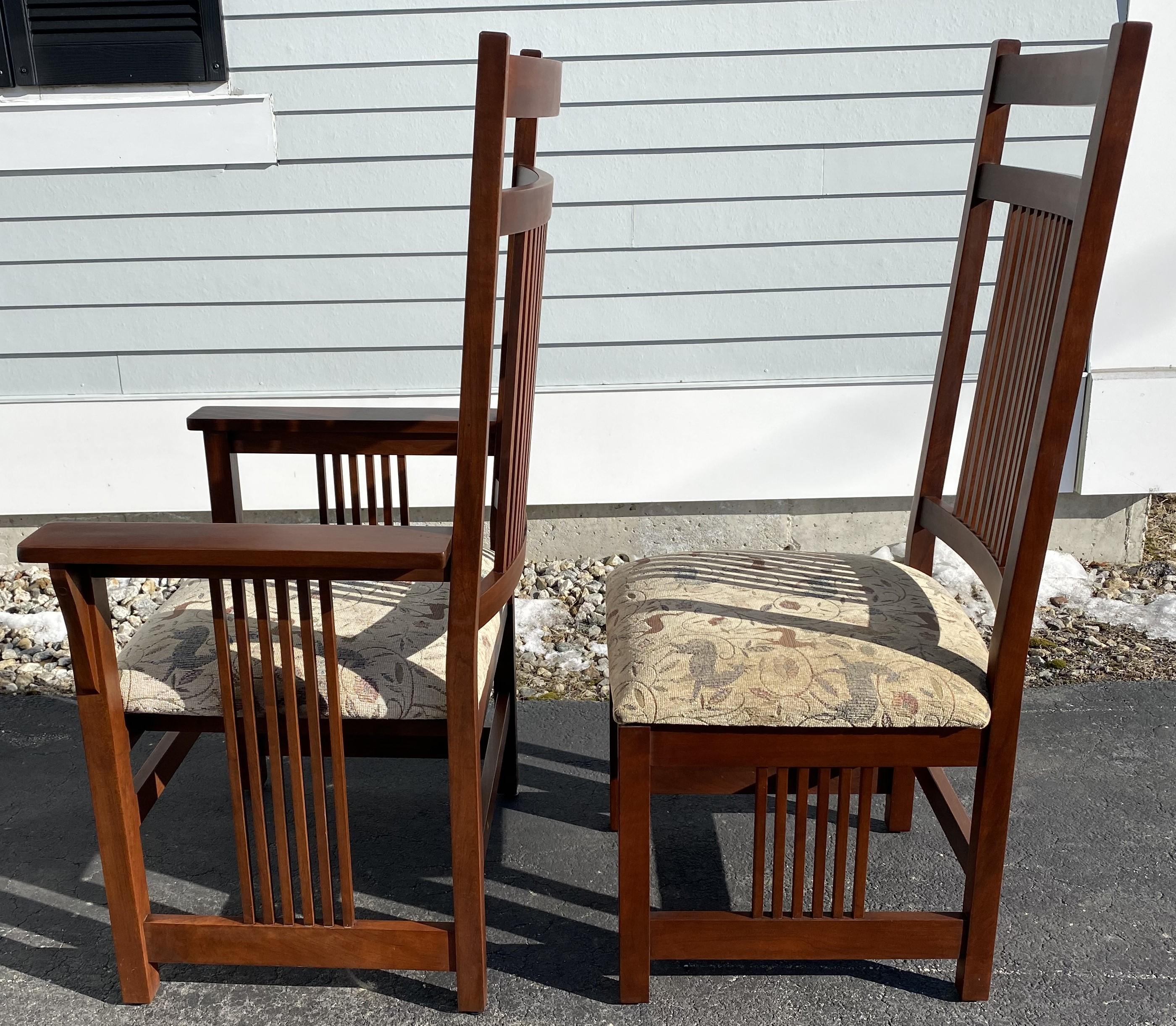 Arts and Crafts or Mission Style Cherry Dining Set, Table with Eight Chairs 5