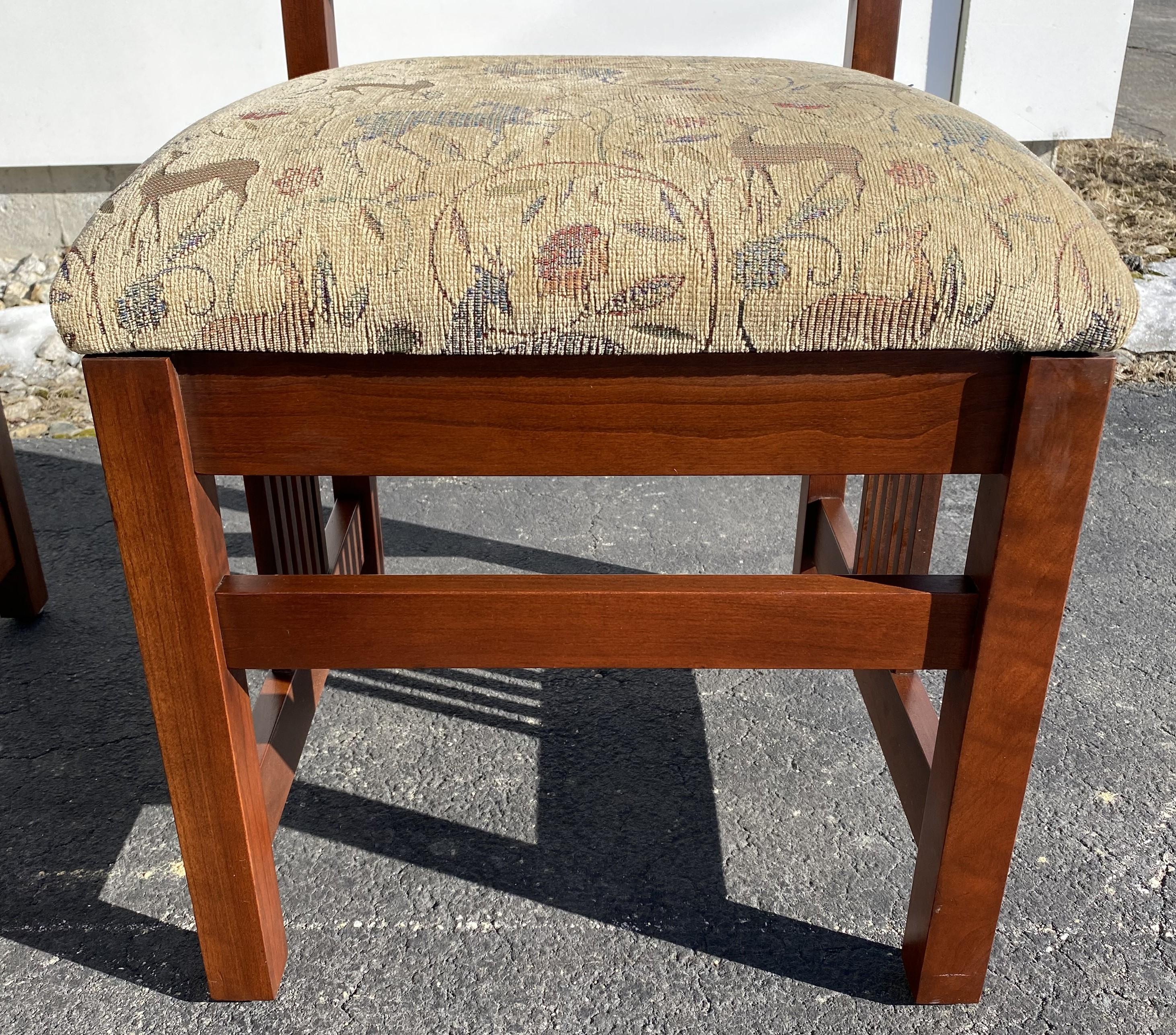 Arts and Crafts or Mission Style Cherry Dining Set, Table with Eight Chairs 8