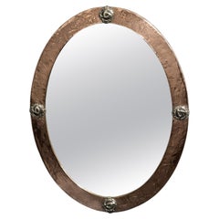 Arts and Crafts Oval Copper Mirror