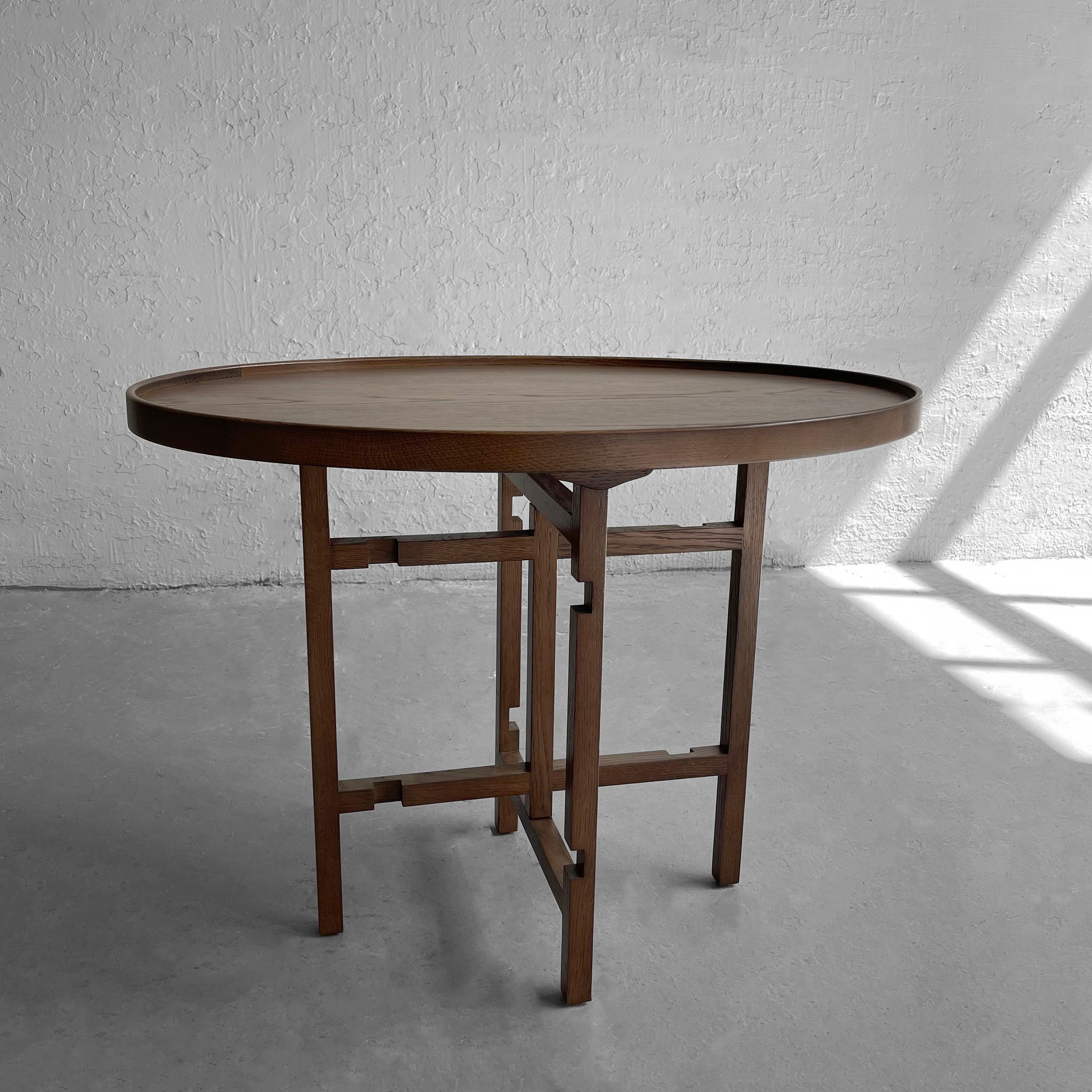 Arts and Crafts Arts And Crafts Oval Walnut Side Table For Sale