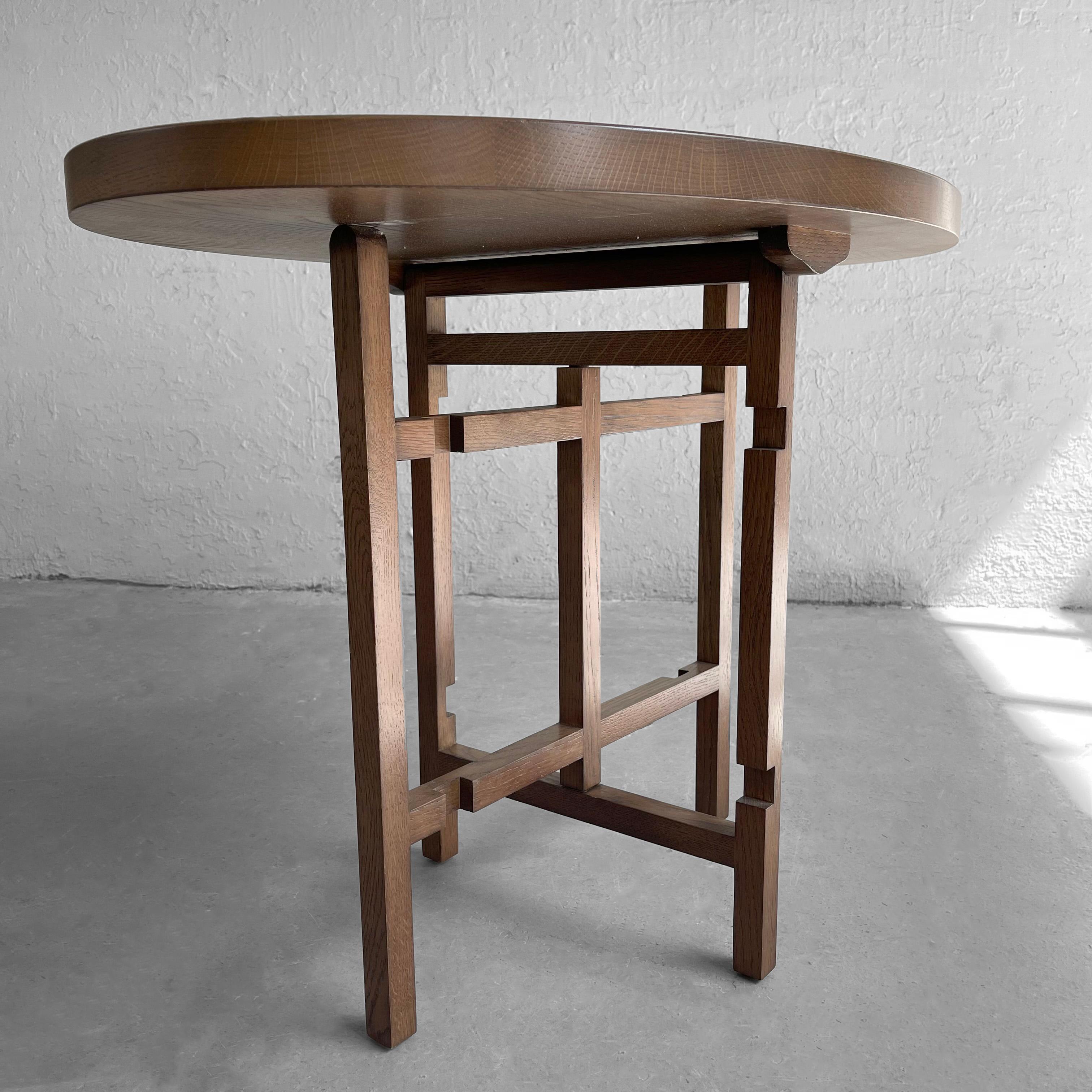 Arts And Crafts Oval Walnut Side Table For Sale 3